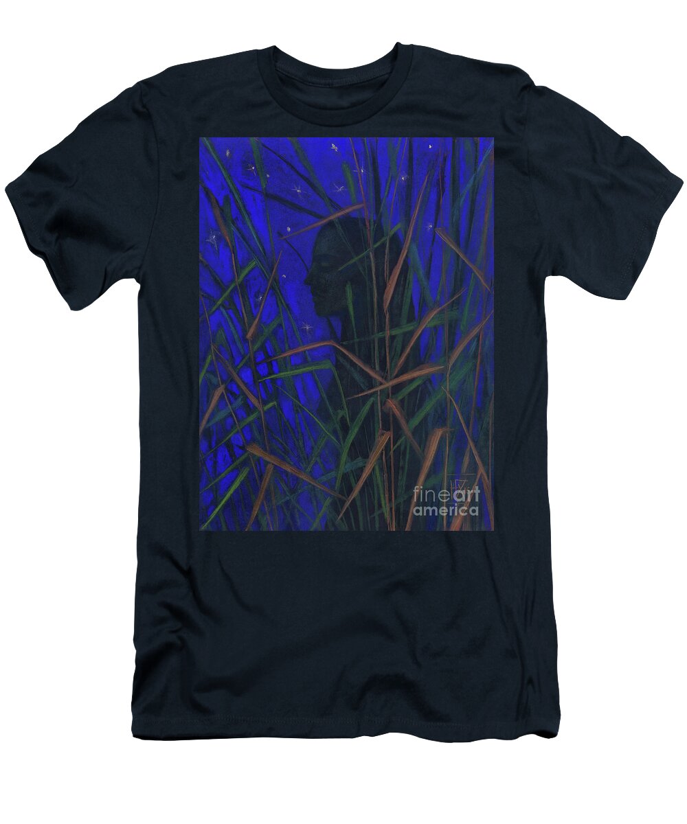 Night T-Shirt featuring the painting The Night by Julia Khoroshikh