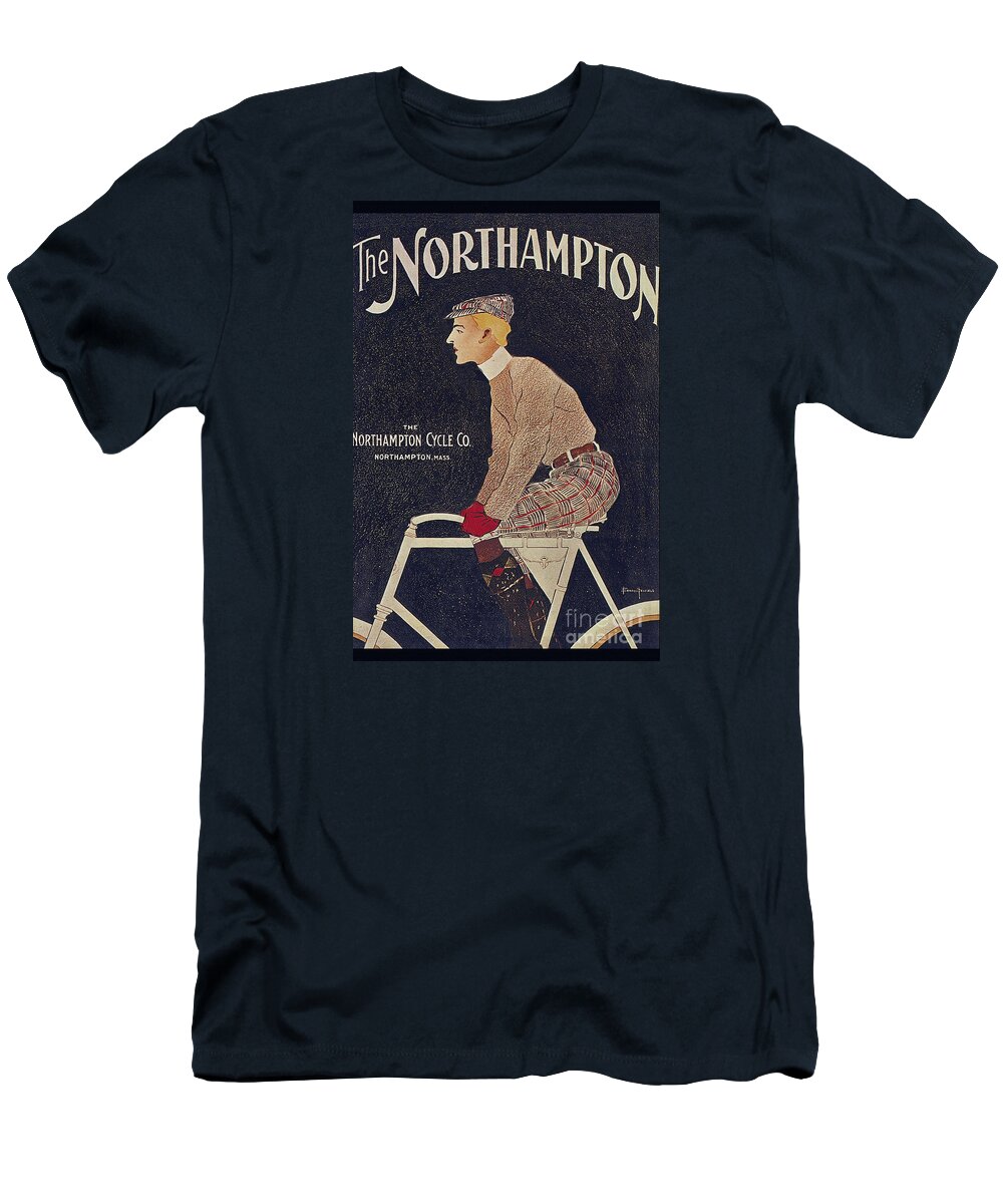 The Northampton T-Shirt featuring the painting The Northampton cycle co vintage cycle poster by Vintage Collectables