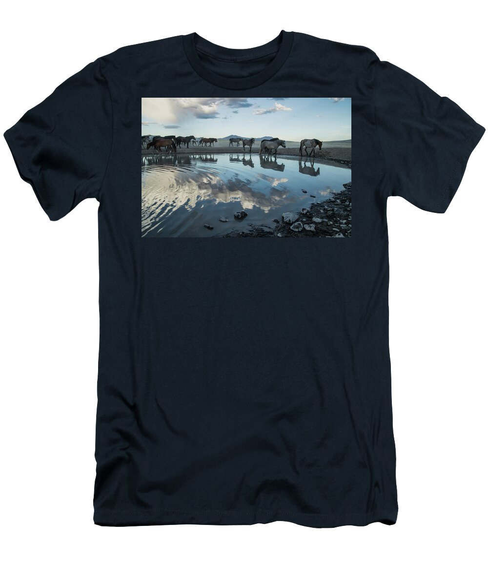 Horse T-Shirt featuring the photograph The Pond by Kent Keller