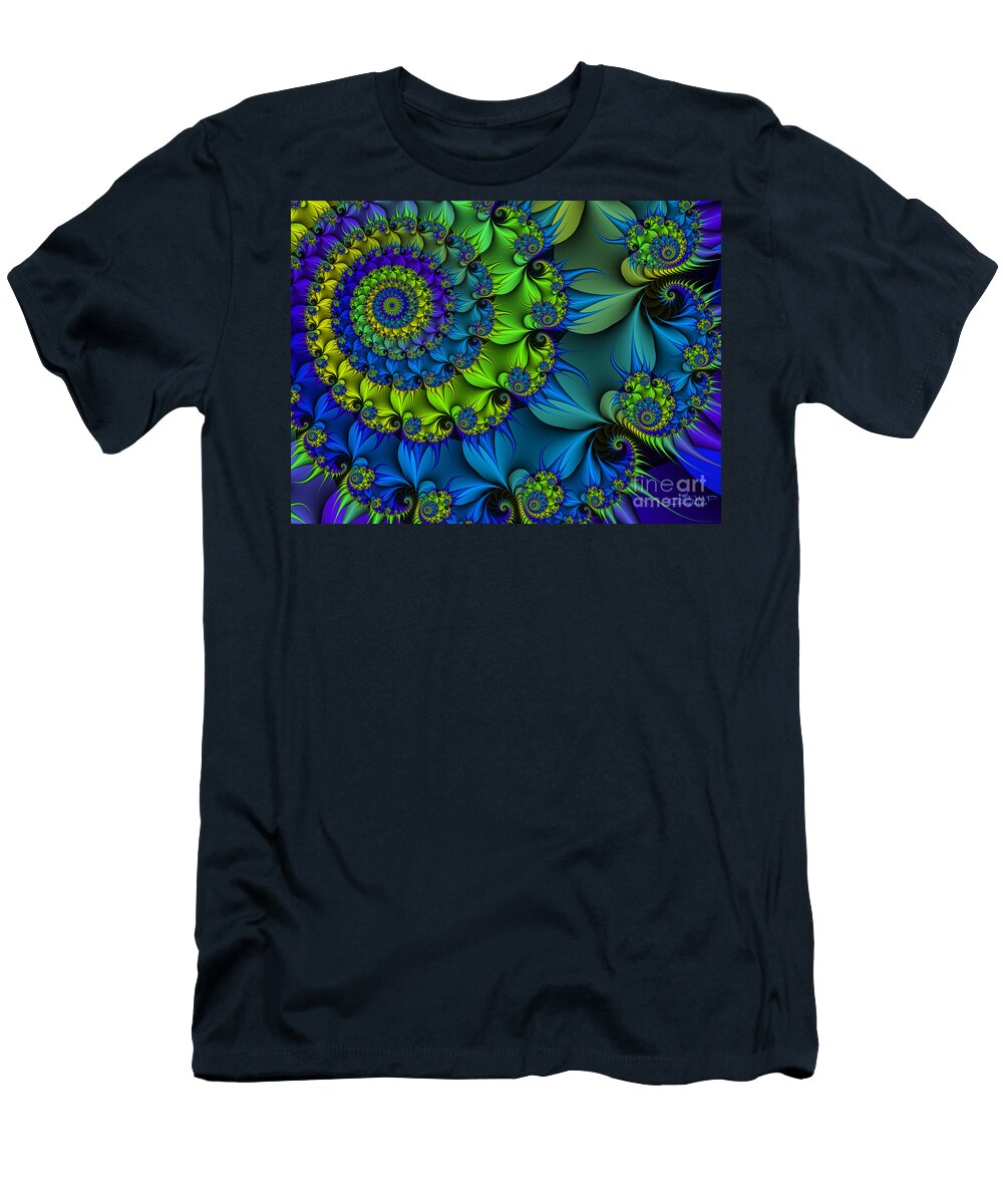 Fractal T-Shirt featuring the digital art Thorn Flower by Jutta Maria Pusl