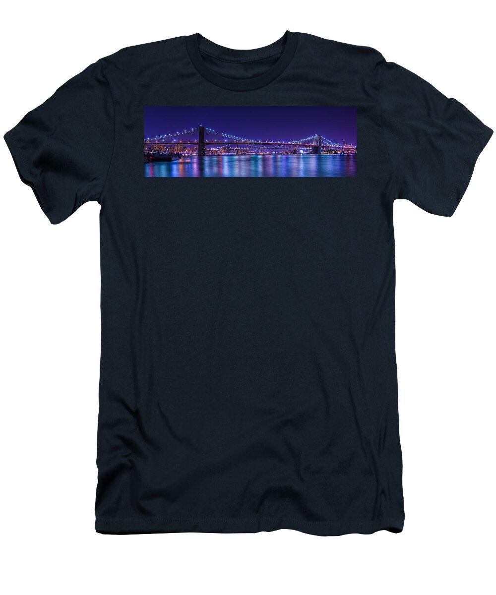 Brooklyn Bridge T-Shirt featuring the photograph Three Bridges by Theodore Jones