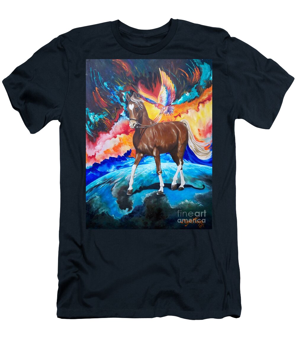Colors T-Shirt featuring the painting  Treading the Necessary Nuclear  Network by Sigrid Tune