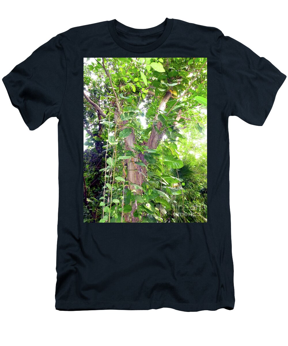 Tree T-Shirt featuring the photograph Under a Tropical Tree with Vines by Francesca Mackenney