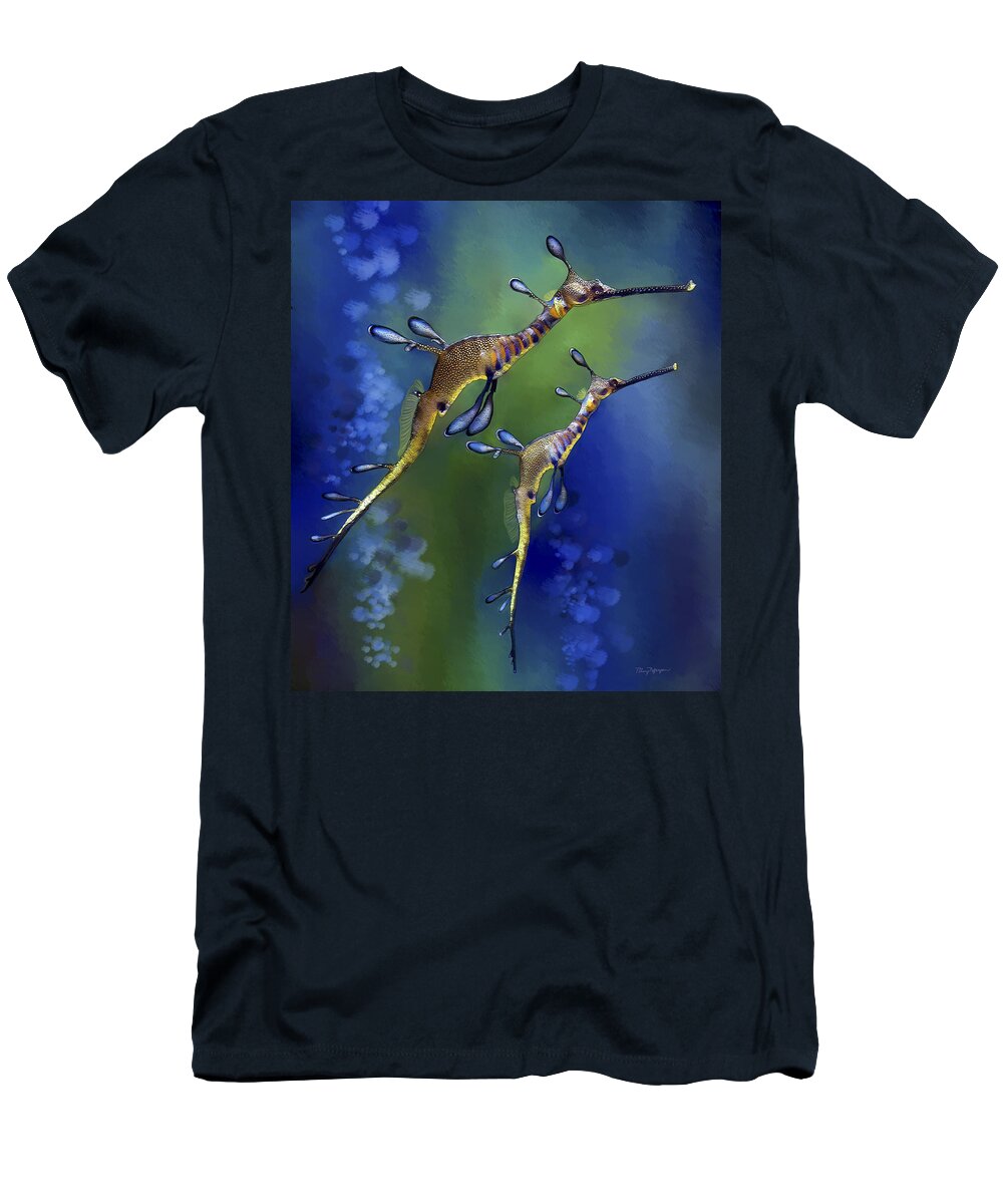 Weedy Sea Dragon T-Shirt featuring the digital art Weedy Sea Dragon by Thanh Thuy Nguyen