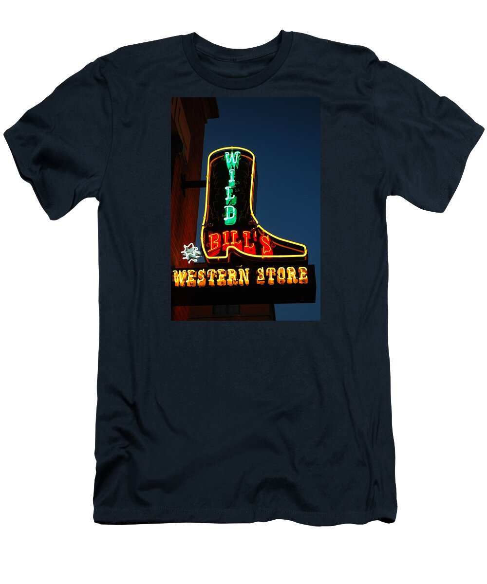Wild T-Shirt featuring the photograph Wild Bills Western Store by James Kirkikis