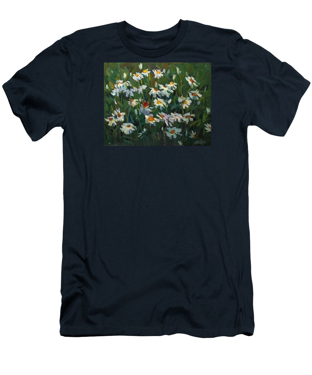 Camomile T-Shirt featuring the painting Wild camomile by Juliya Zhukova