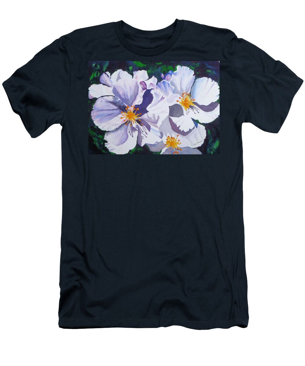 Floral T-Shirt featuring the painting Wild Roses by Susan Bauer