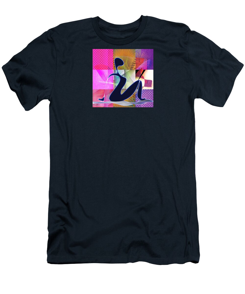 Digital Art T-Shirt featuring the digital art Yoga 8 by Iris Gelbart