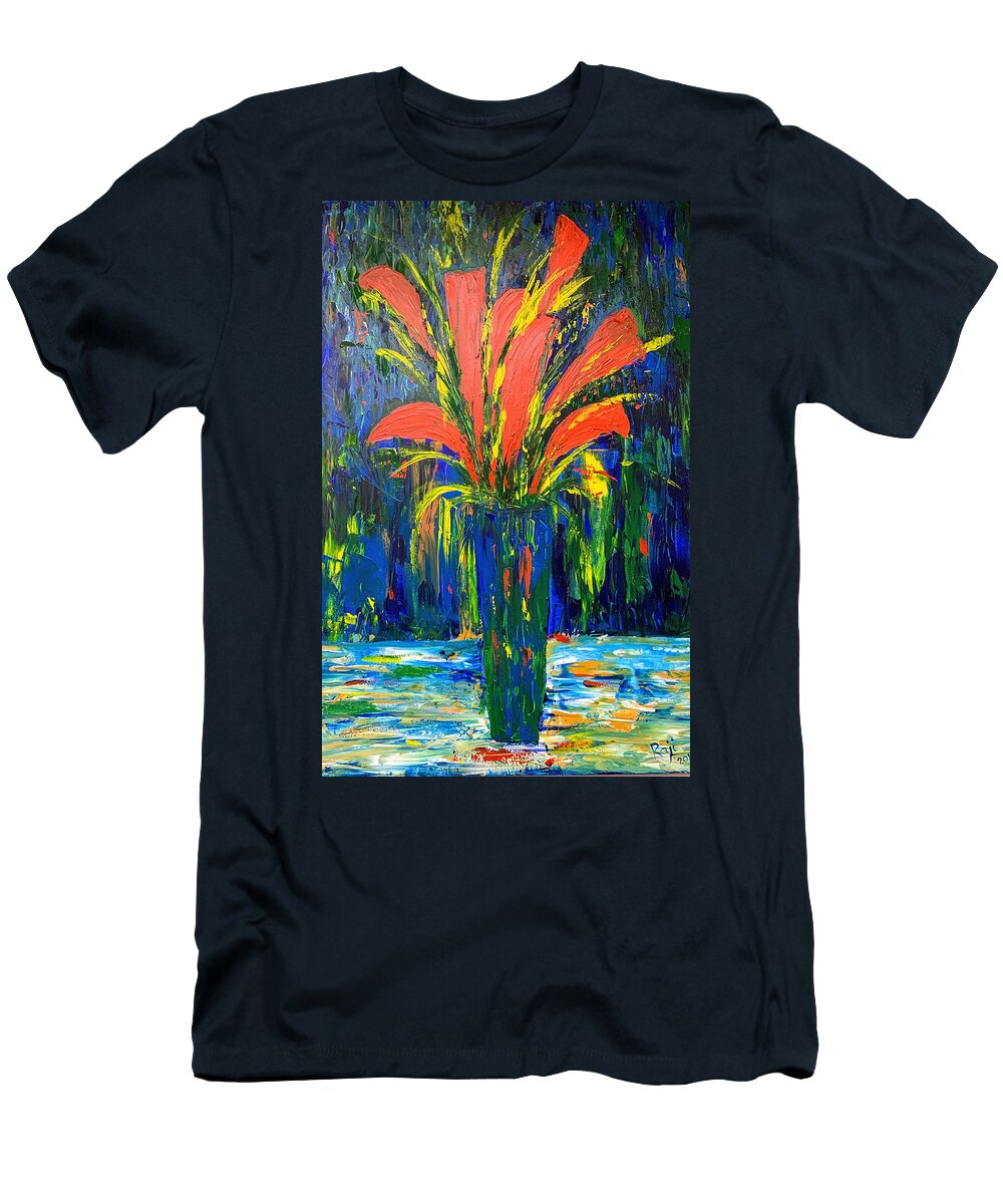 Callas T-Shirt featuring the painting Callas by Raji Musinipally