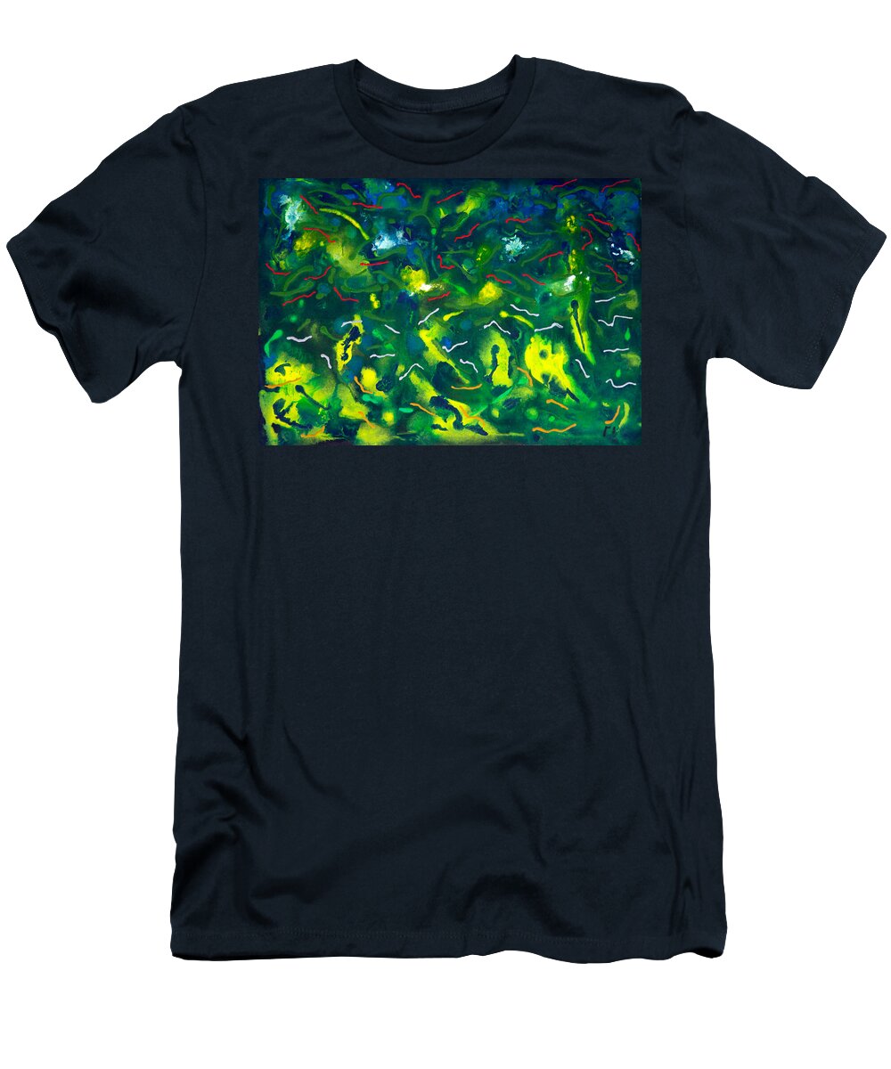 Epsilon 16 T-Shirt featuring the painting Epsilon #16 Abstract by Sensory Art House