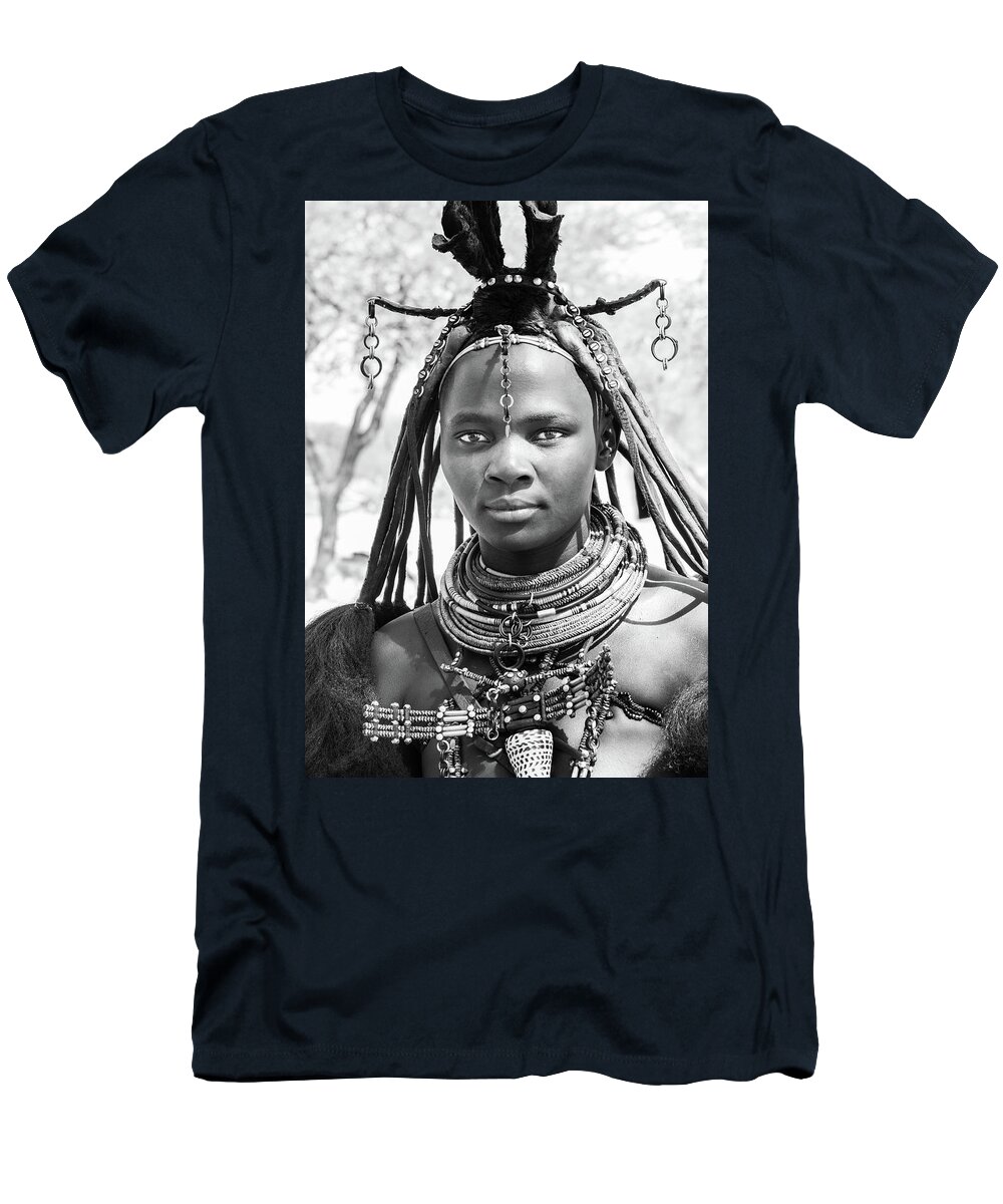 Portrait T-Shirt featuring the photograph Himba Girl #1 by Mache Del Campo