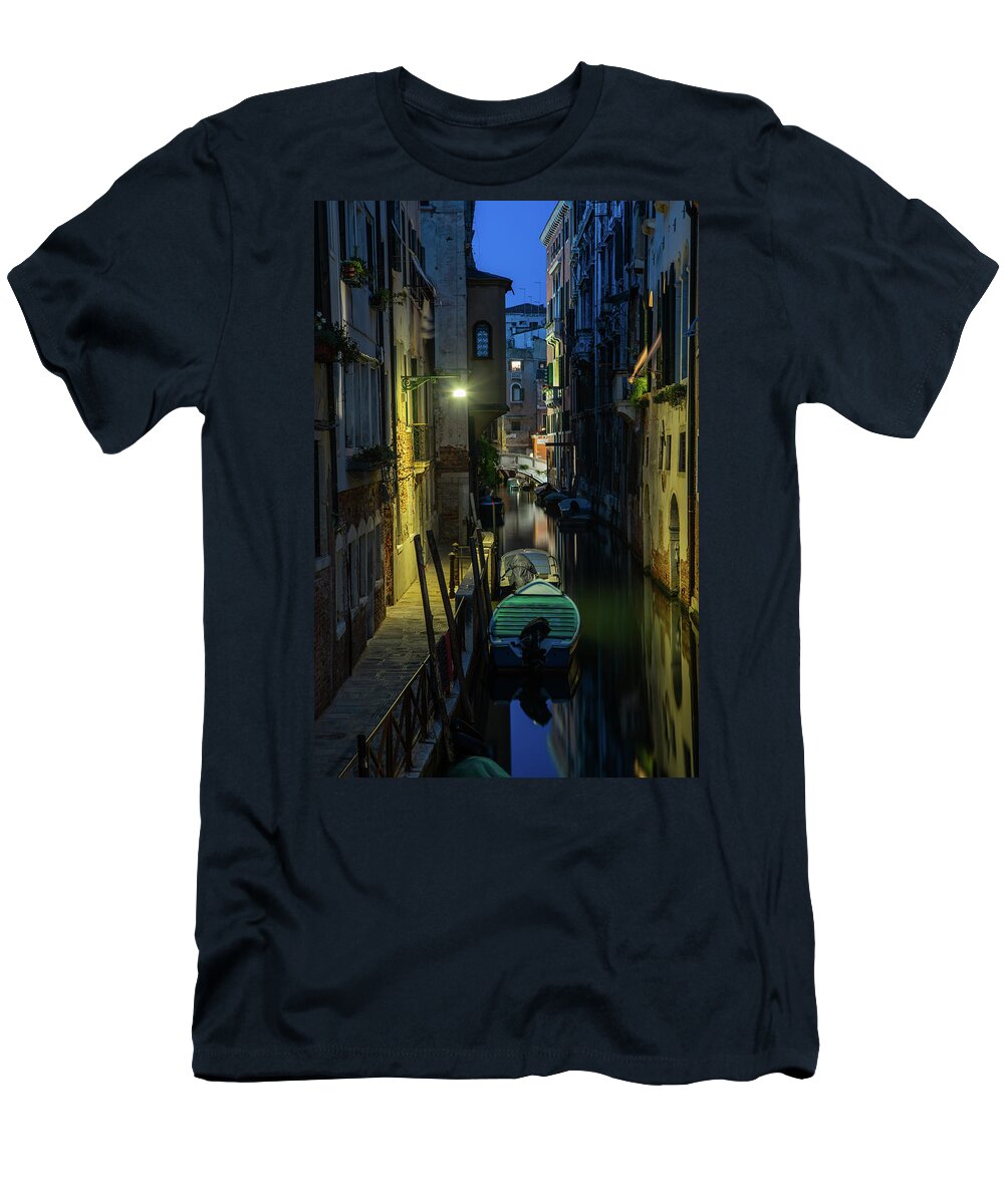 Venice T-Shirt featuring the photograph Night walk in Venice #1 by Jaroslaw Blaminsky