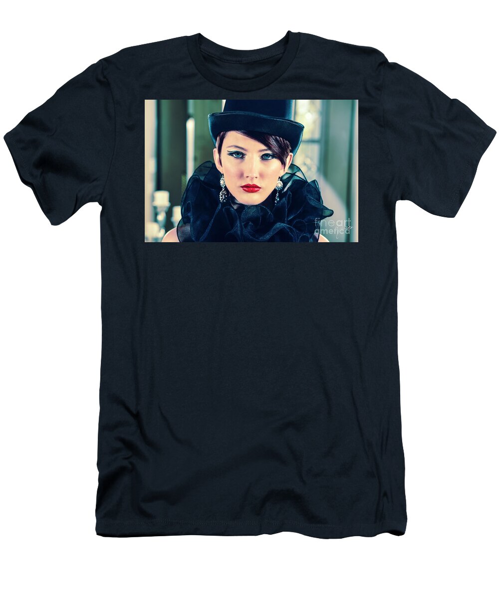 Attitude T-Shirt featuring the photograph 4979 Boudoir Lady Mistress by Amyn Nasser