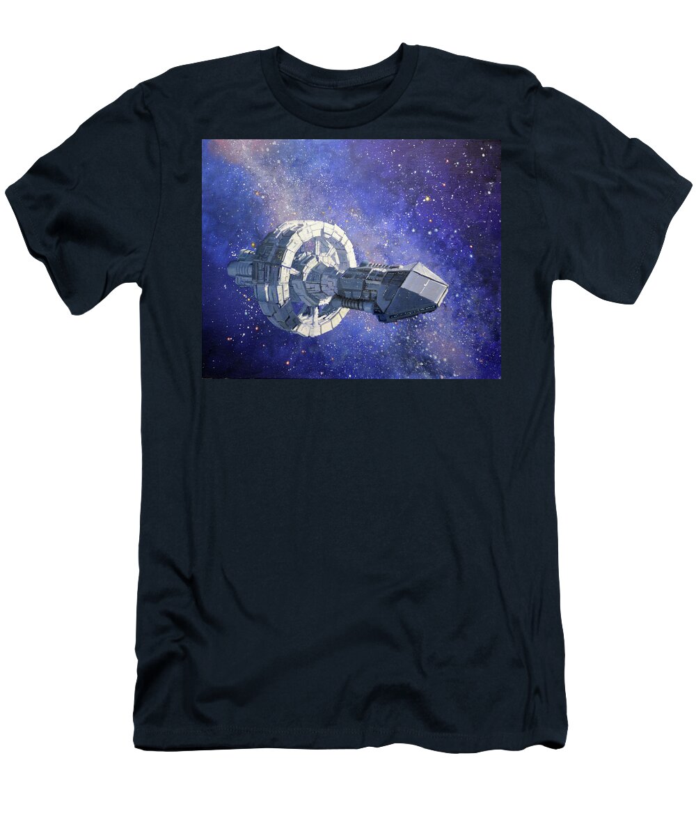  T-Shirt featuring the painting Across the Gulf of Night by Armand Cabrera