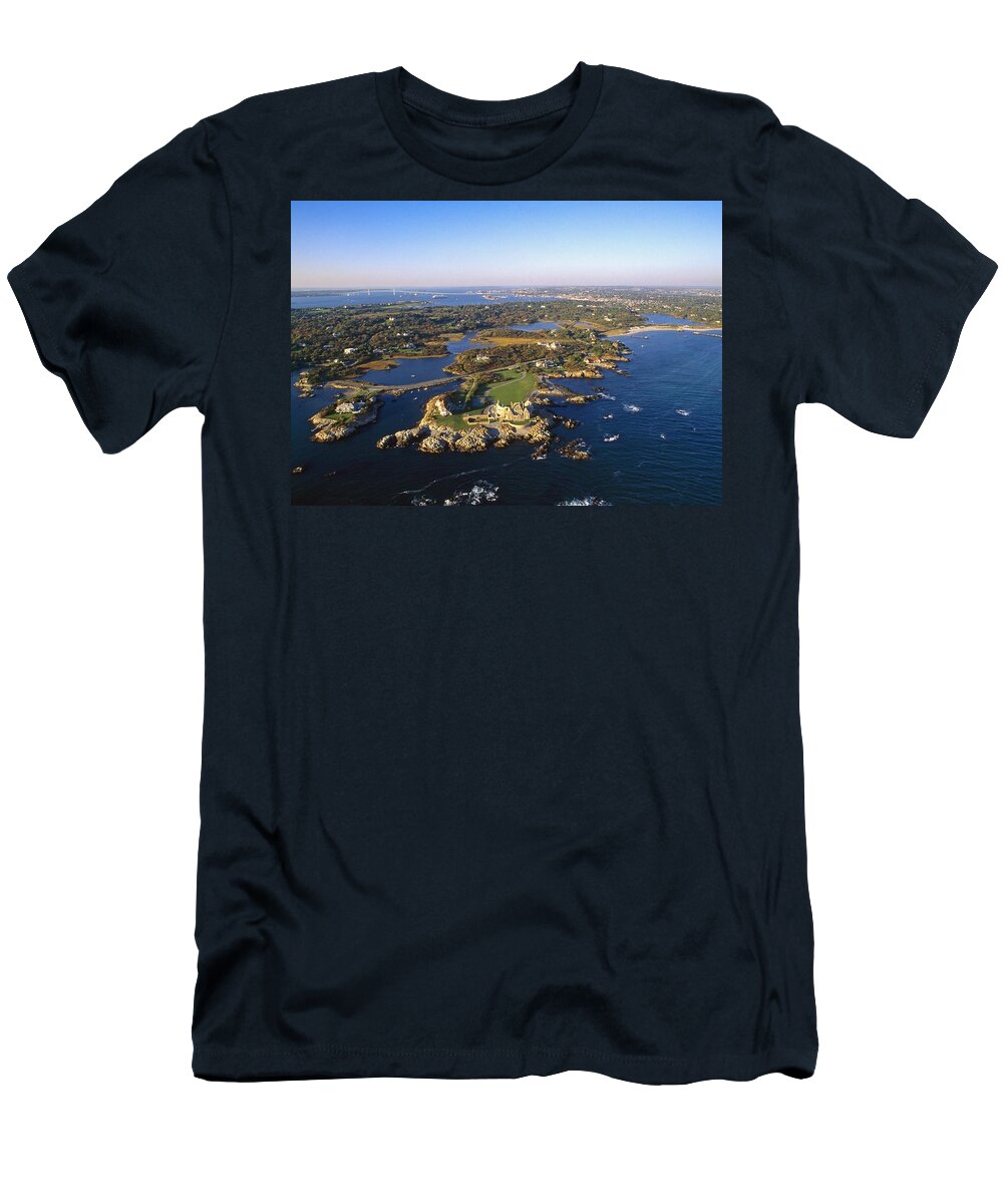 Estock T-Shirt featuring the digital art Aerial Of Newport, Rhode Island by Massimo Borchi