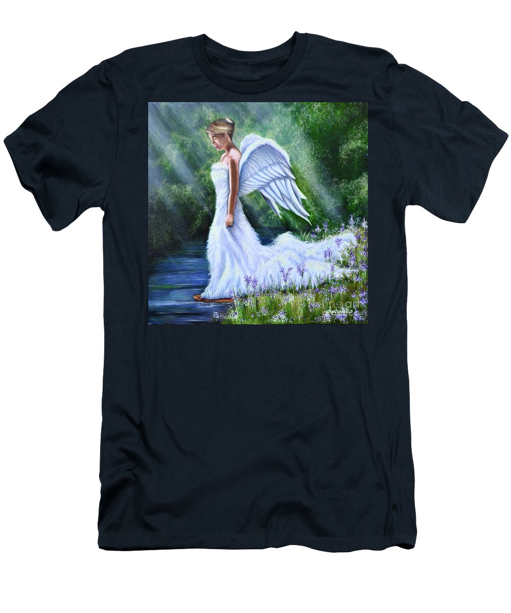 Angel T-Shirt featuring the painting Angel by Ruben Archuleta - Art Gallery