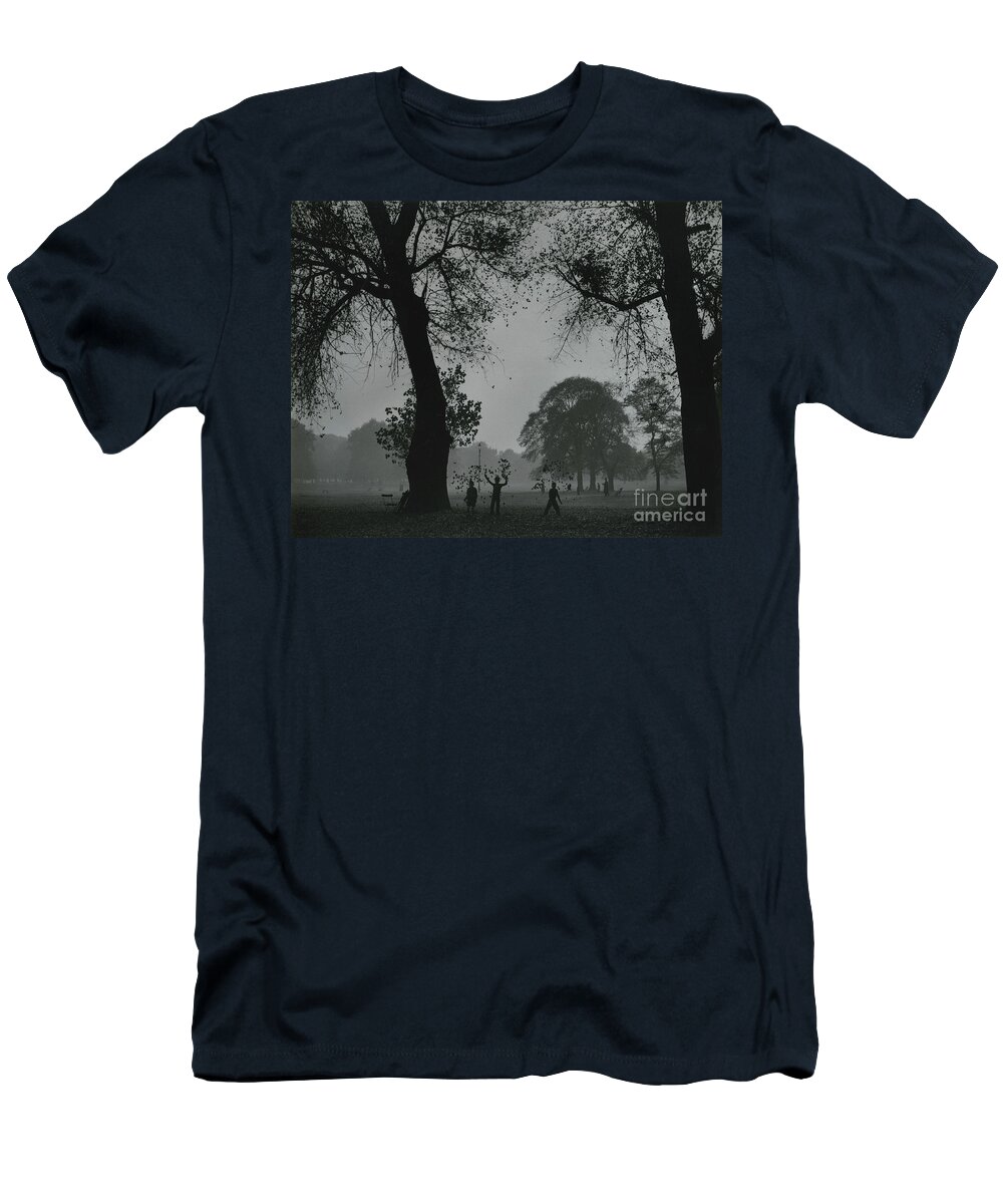 Autumn In Hyde Park T-Shirt featuring the photograph Autumn In Hyde Park, London 1950s by English School