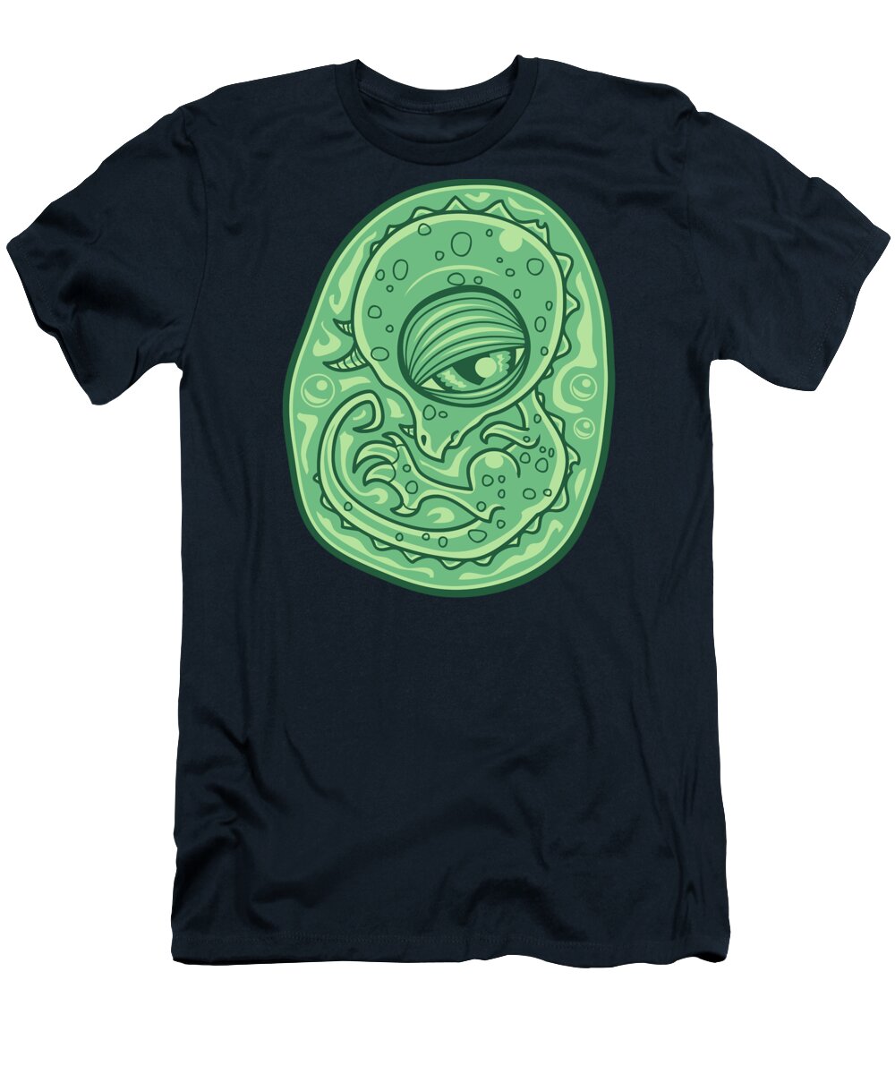 Lizard T-Shirt featuring the digital art Baby Dinosaur Embryo by John Schwegel