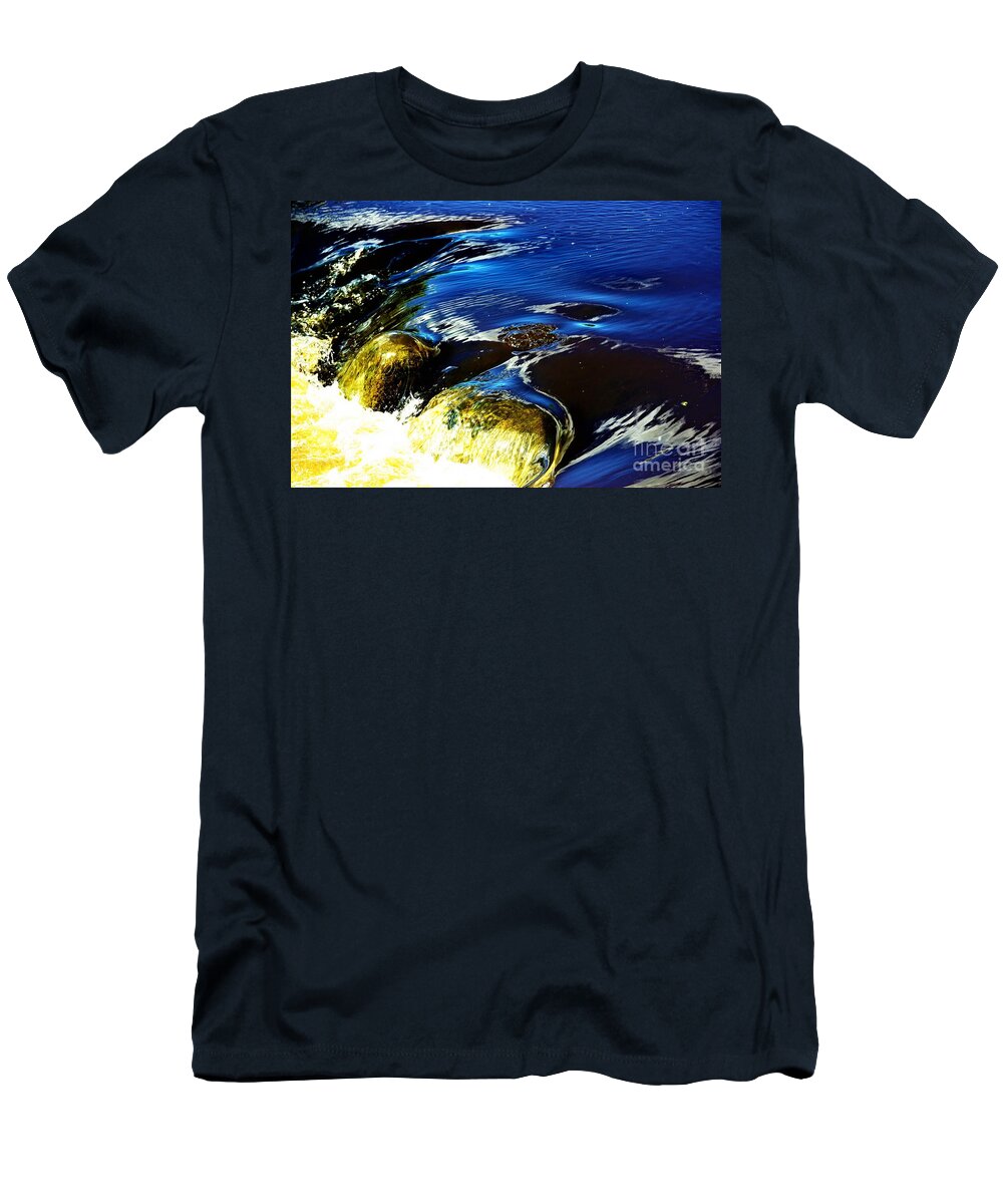 Waterfalls T-Shirt featuring the photograph Blue to Gold by Merle Grenz