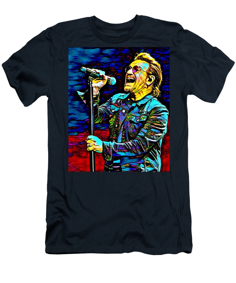 Celebrity T-Shirt featuring the photograph BoNo by Don Columbus