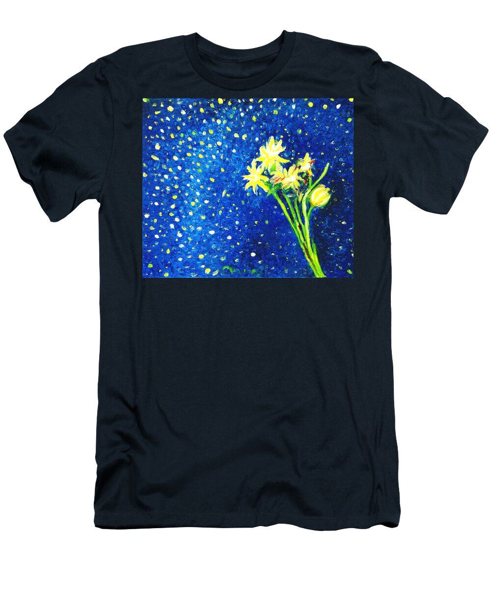Flowers T-Shirt featuring the painting Bouquet of stars by Chiara Magni