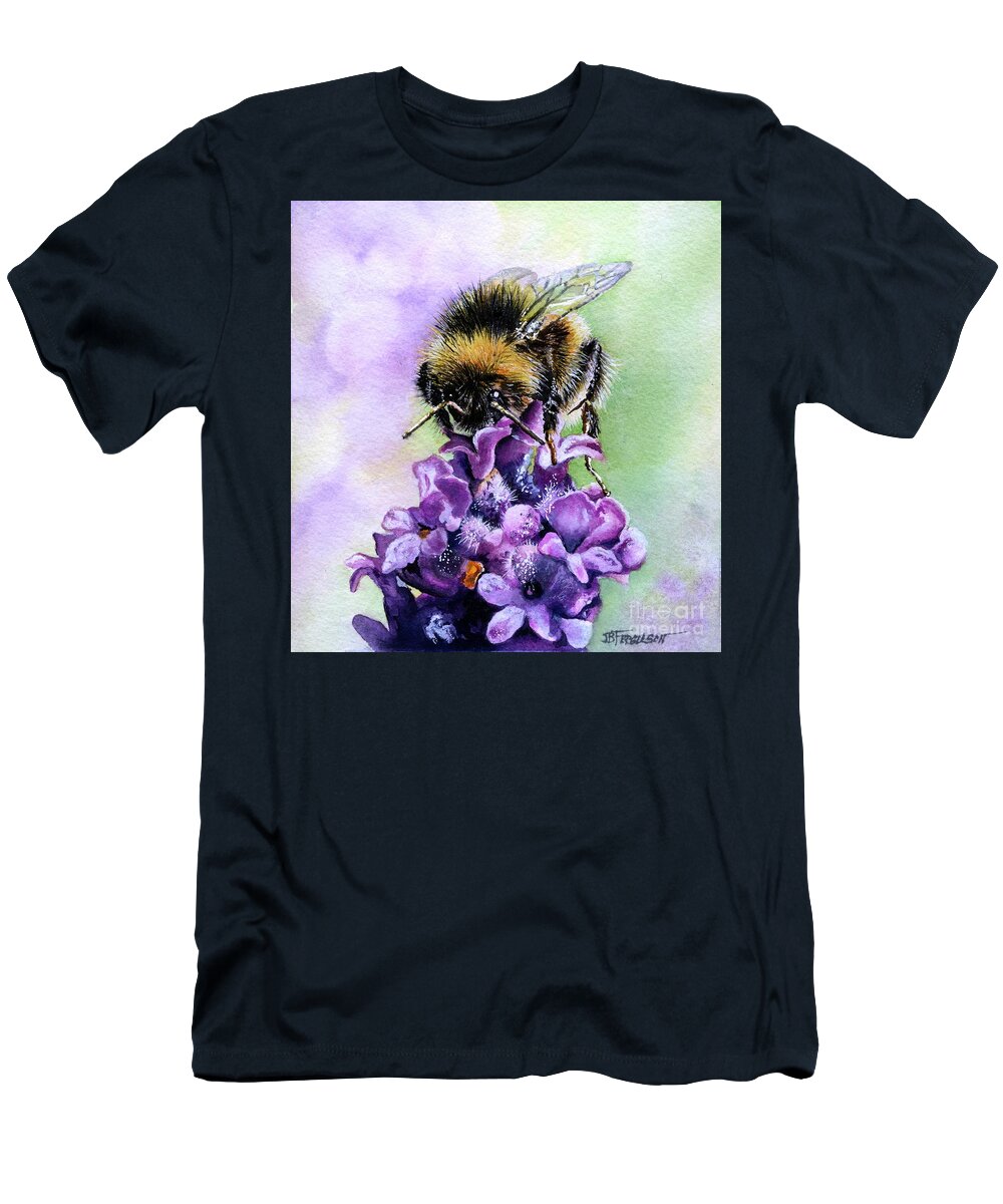 Bee T-Shirt featuring the painting Bumblebee by Jeanette Ferguson