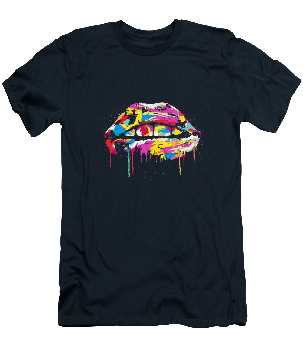 Lips T-Shirt featuring the photograph Colorful lips by Balazs Solti