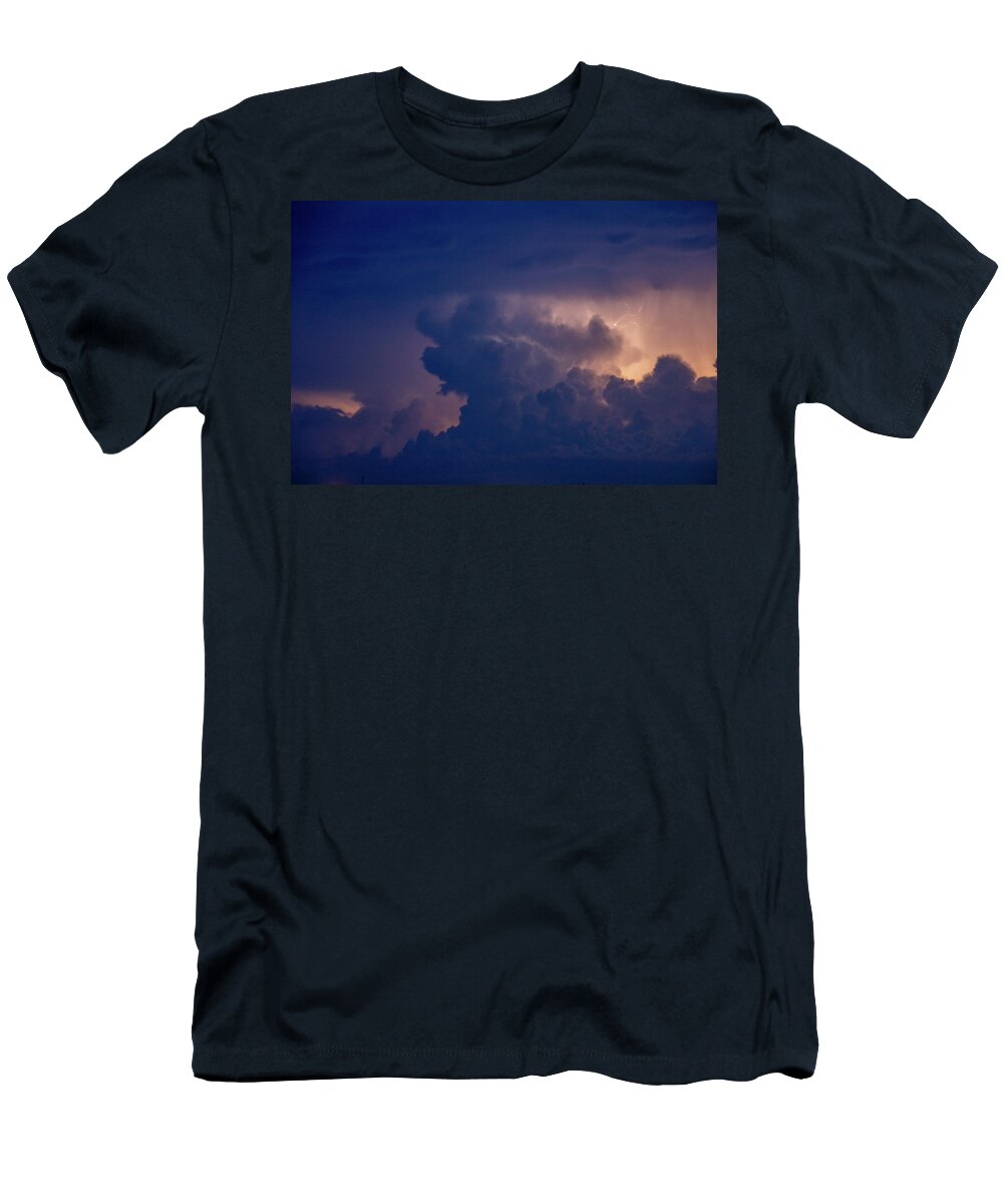 Nebraskasc T-Shirt featuring the photograph Evening Supercell and Lightning 055 by Dale Kaminski