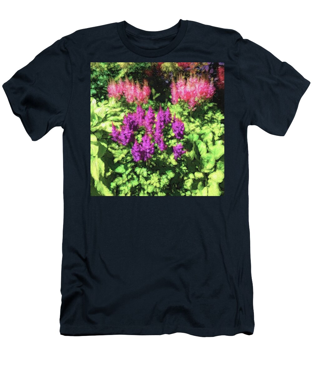 Astilbe T-Shirt featuring the photograph Feathery Soft Astilbe by Leslie Montgomery