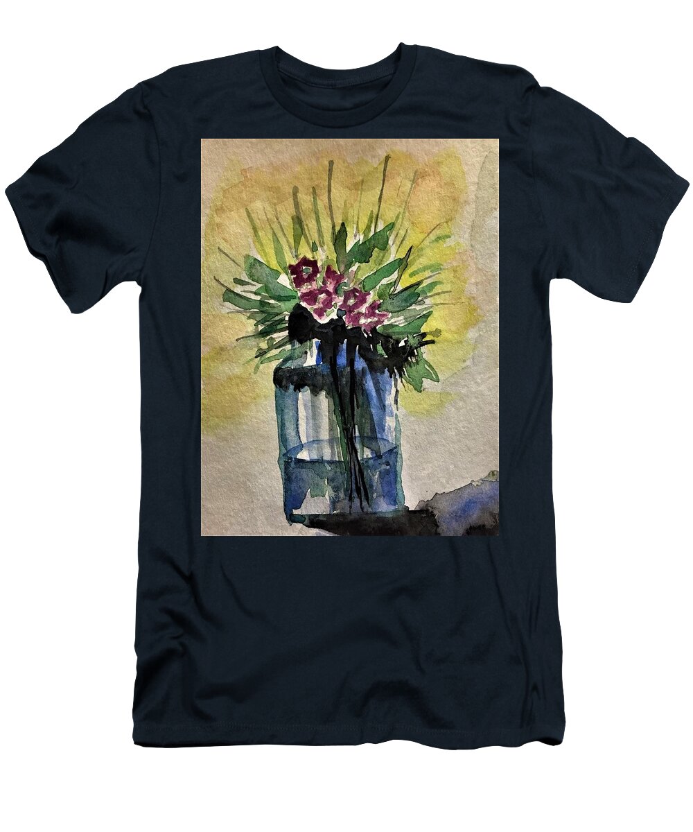Flowers T-Shirt featuring the painting Flowers In Vase by Julie Wittwer
