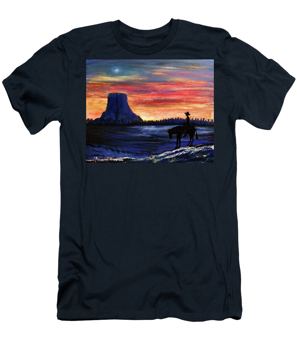Wyoming T-Shirt featuring the painting Forever West by Chance Kafka