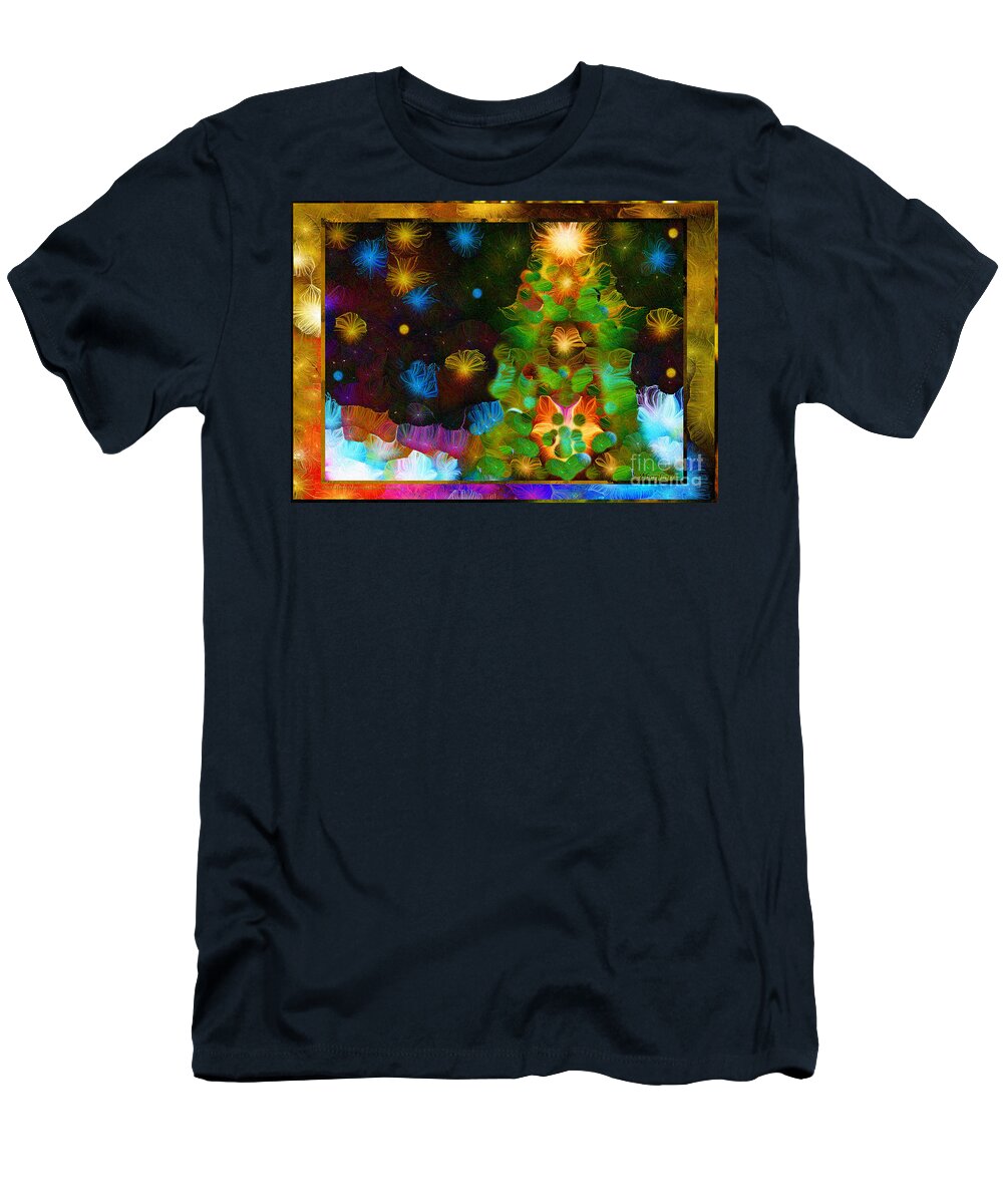 Nature T-Shirt featuring the mixed media Gathering Around the Tree of Our Shared Humanity Number 1 by Aberjhani