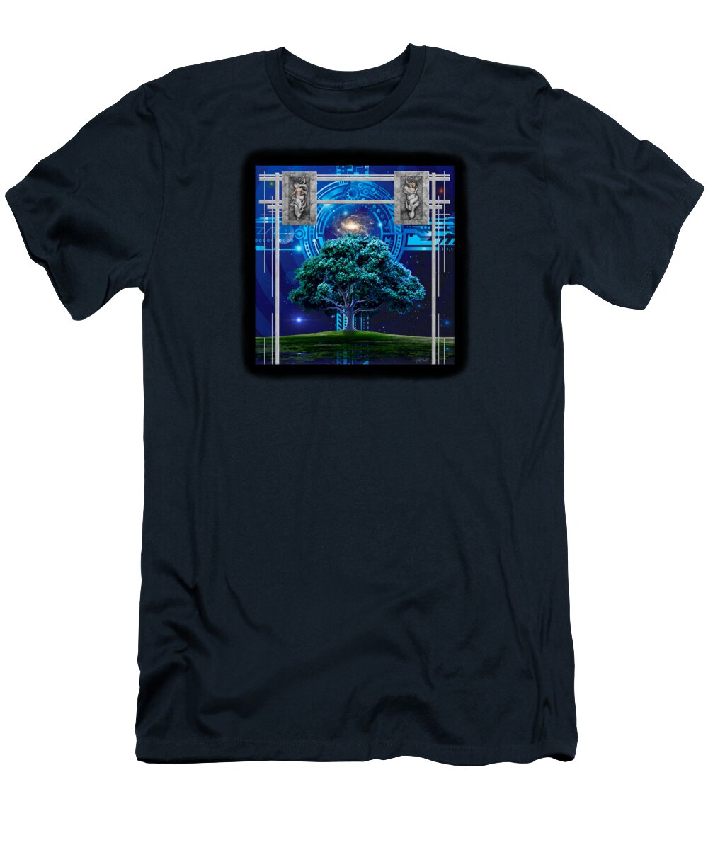 Biblical T-Shirt featuring the digital art Genesis ... Tree of Knowledge... by Monty Wright