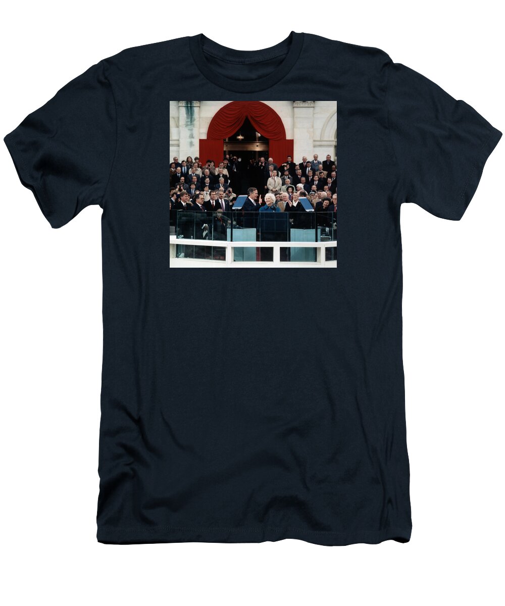 President Bush T-Shirt featuring the photograph George Bush Inauguration Ceremony - 1989 by War Is Hell Store