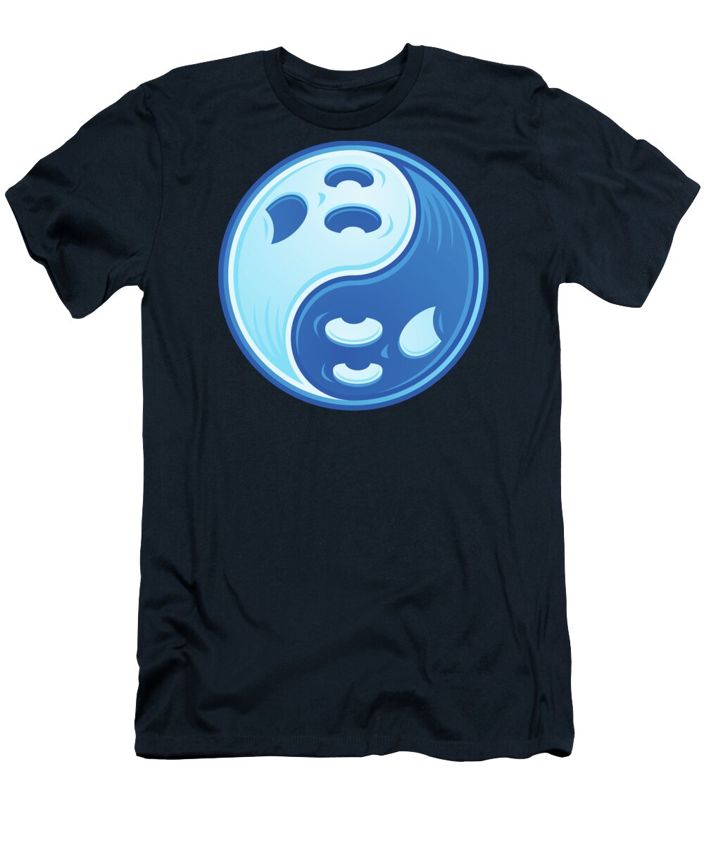 Balance T-Shirt featuring the digital art Ghost Yin Yang by John Schwegel