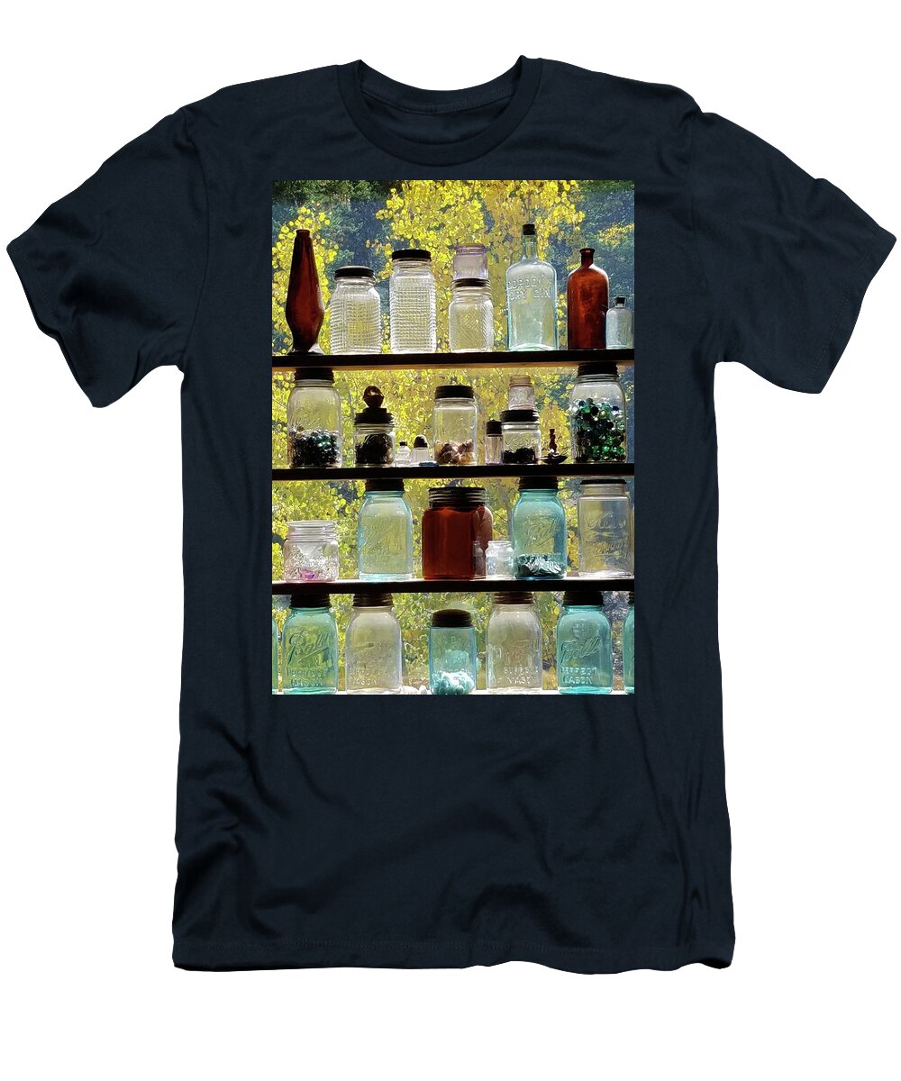 Aspens T-Shirt featuring the photograph Jar Collection by Karen Stansberry