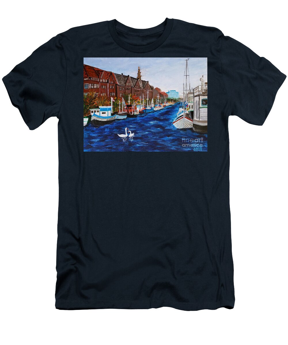 Kjaerlighet i Kobenhavn Christianshavn Copenhagen Denmark T-Shirt by C E Dill Fine Art America