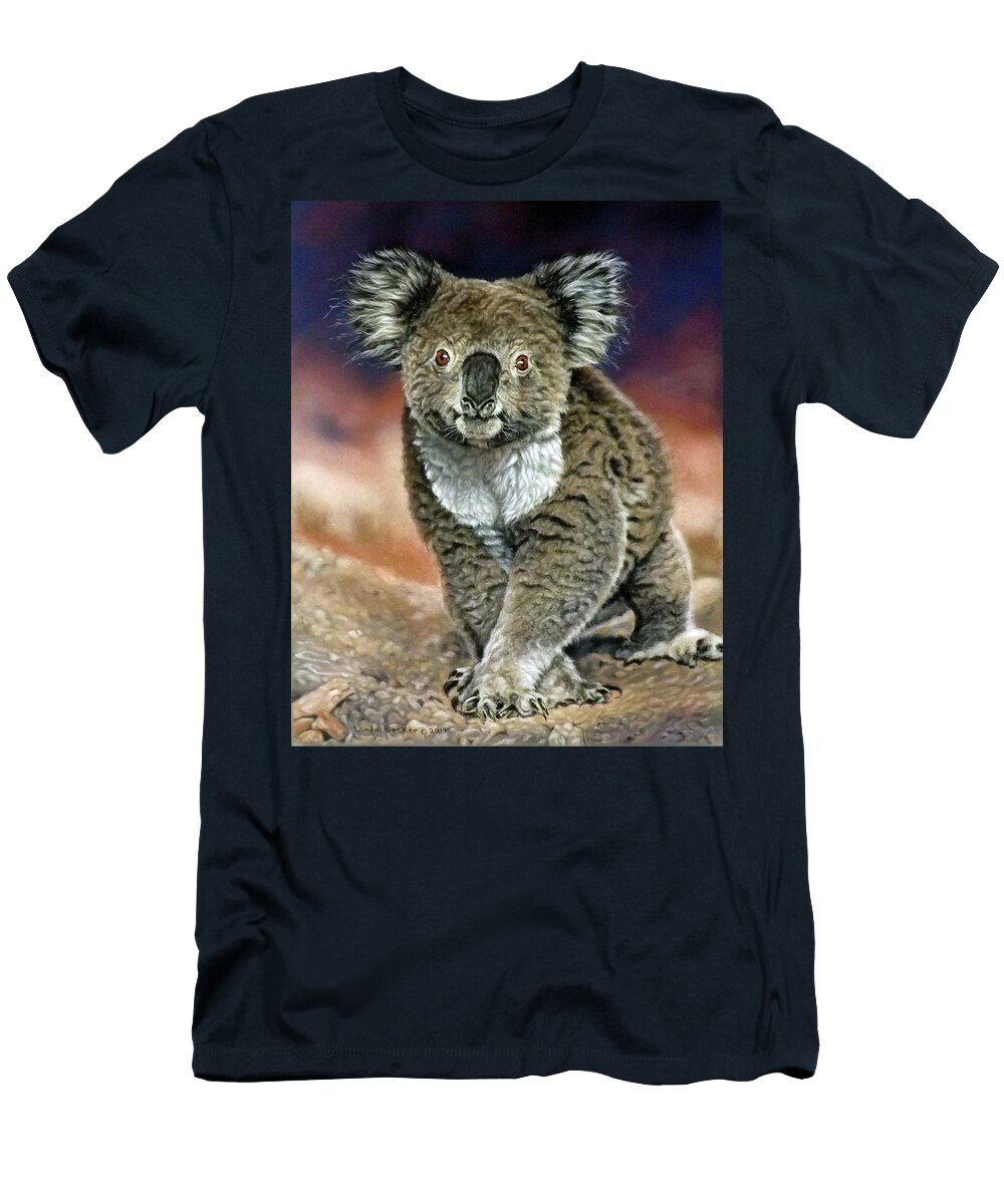 Koala T-Shirt featuring the painting Koala Walk by Linda Becker
