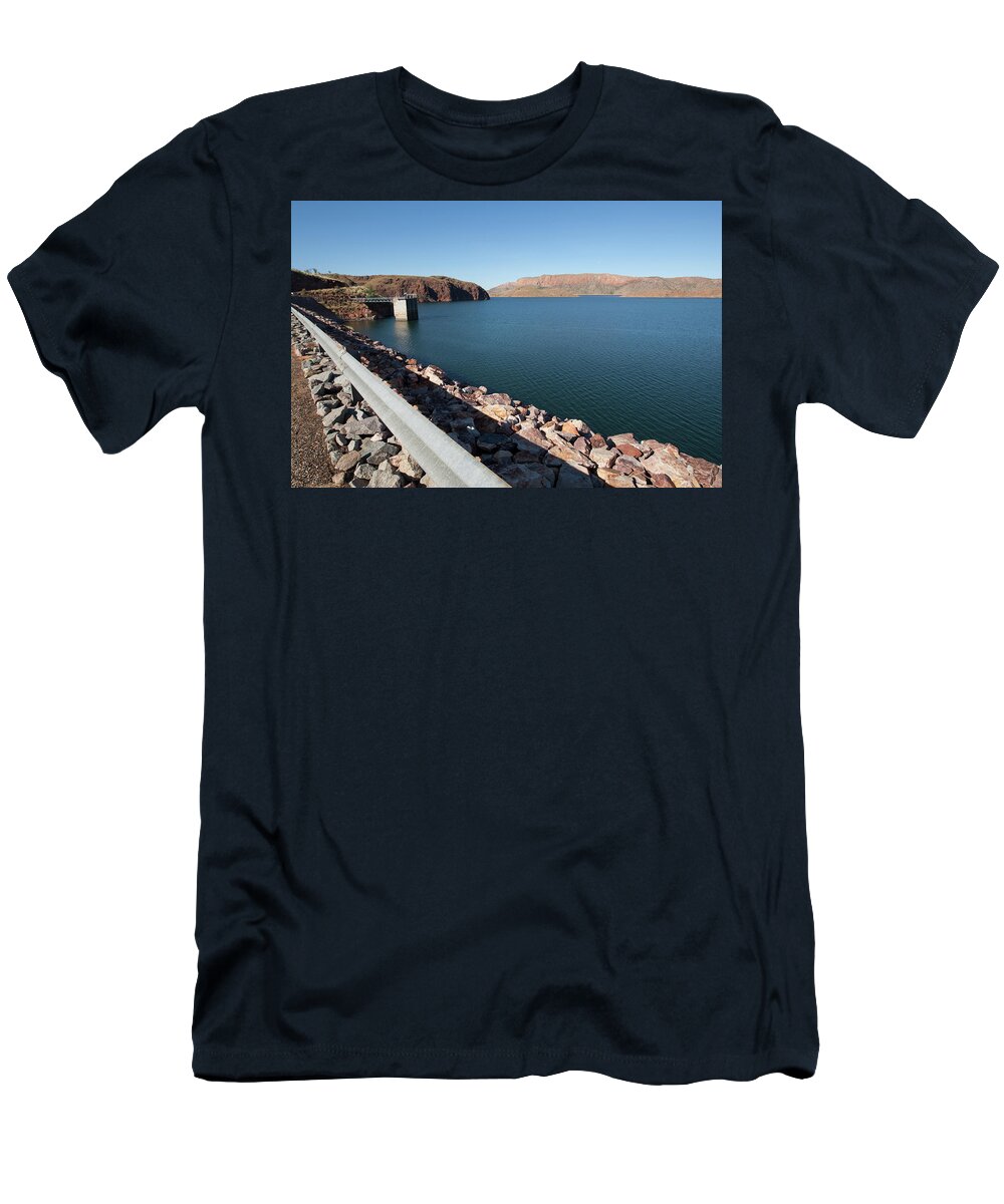 Australasia T-Shirt featuring the photograph Lake Argyle Reservoir, Part Of Ord River Irrigation Scheme. by Rick Price / Naturepl.com