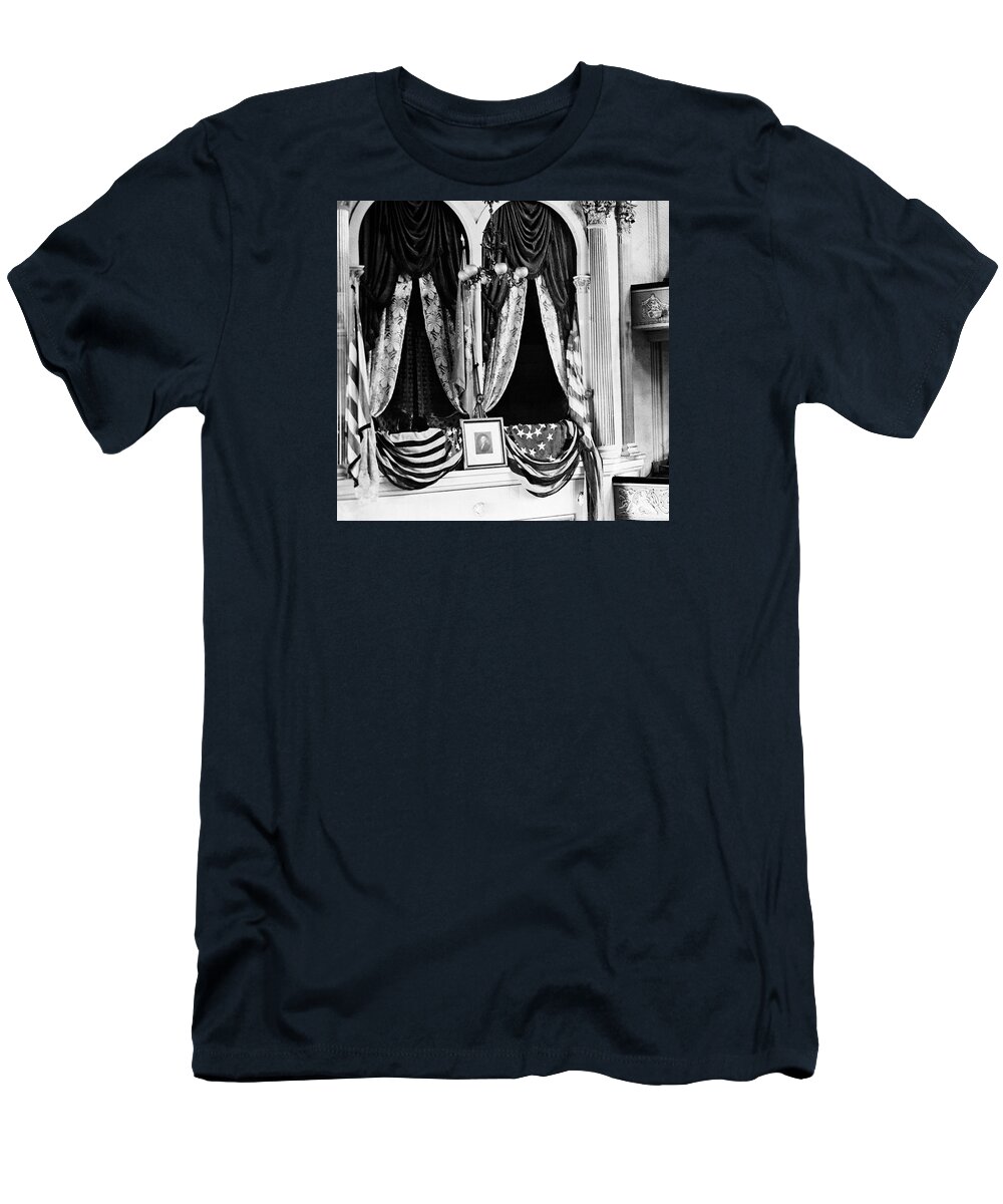 Abraham Lincoln T-Shirt featuring the photograph Lincoln's Box At Ford's Theater - 1865 by War Is Hell Store
