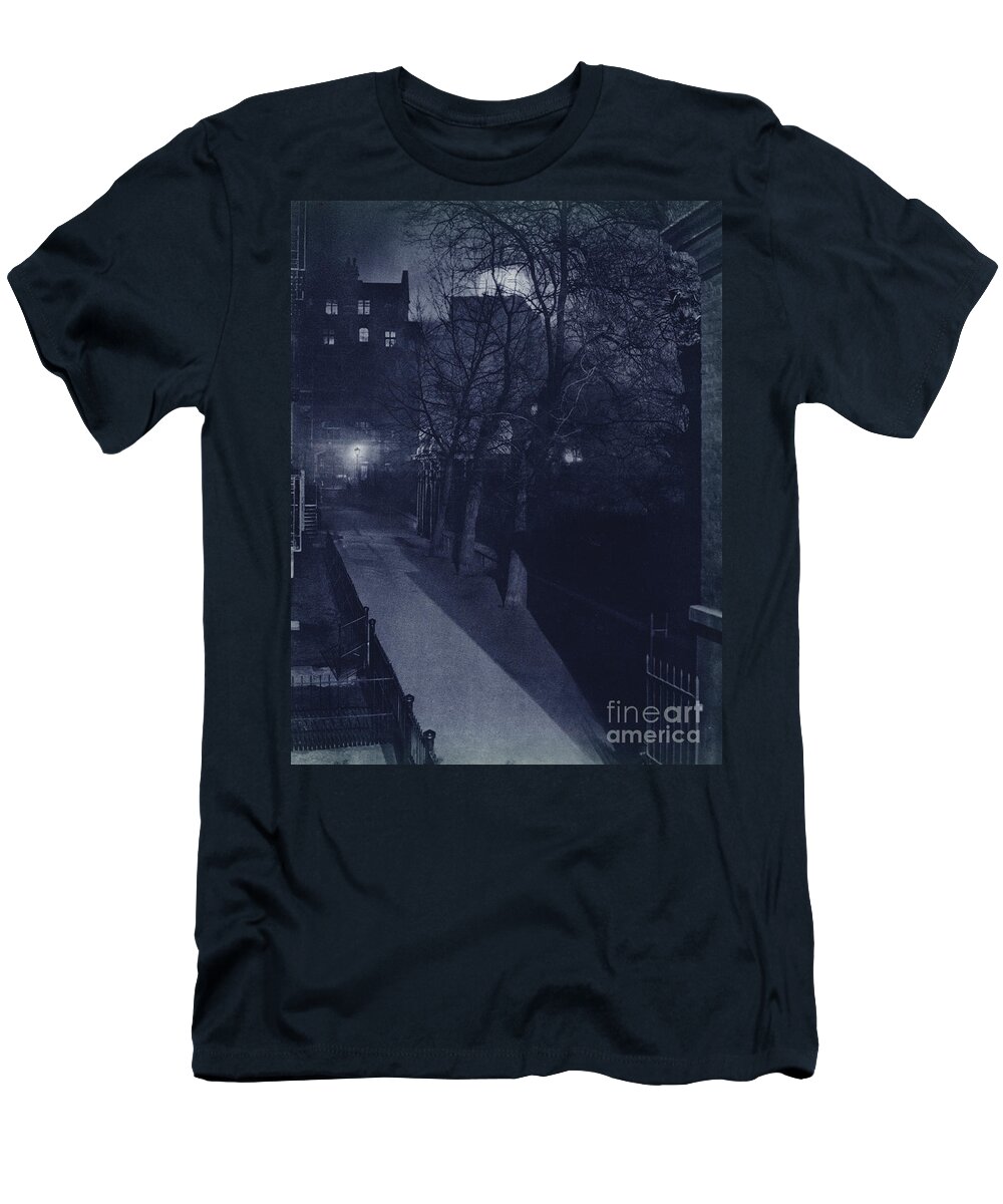 London T-Shirt featuring the photograph London At Night, View From Villiers Street, Charing Cross by Harold Burdekin