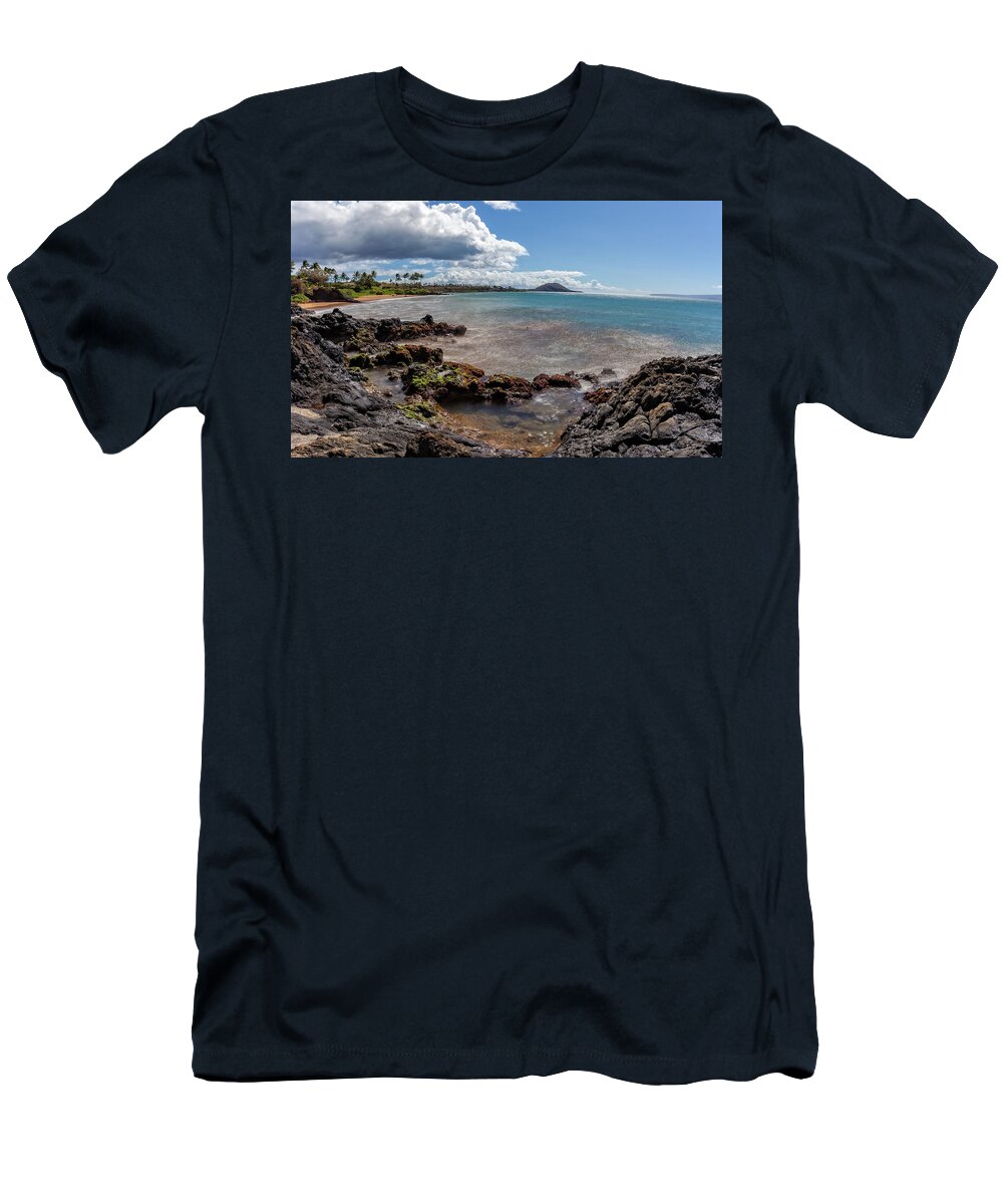 Beach Cove T-Shirt featuring the photograph Maui private Cove by Chris Spencer