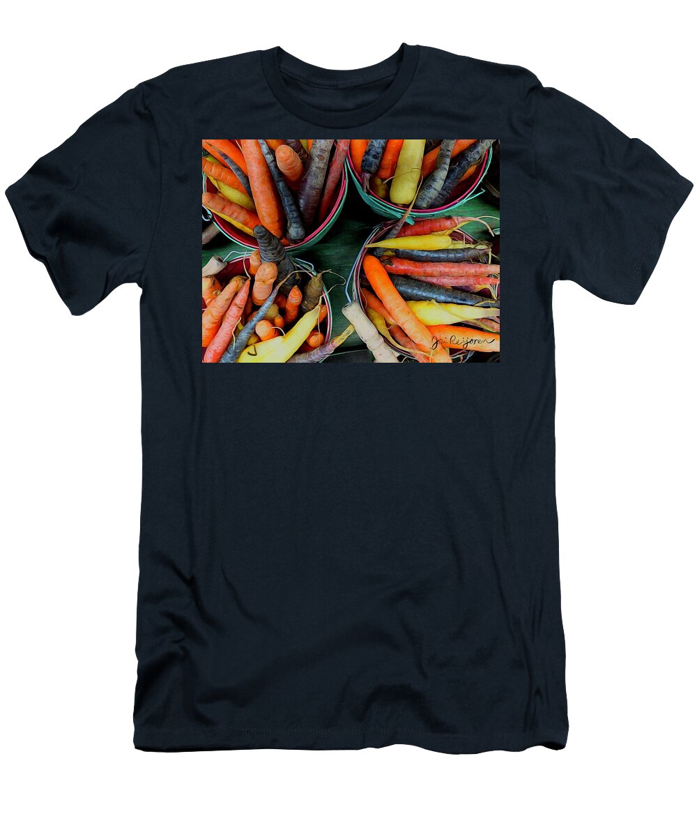 Brushstroke T-Shirt featuring the photograph Multi Colored Carrots in Baskets by Jori Reijonen