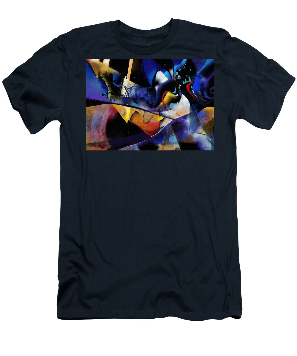 Abstract Painting T-Shirt featuring the painting Nachtklang by Wolfgang Schweizer