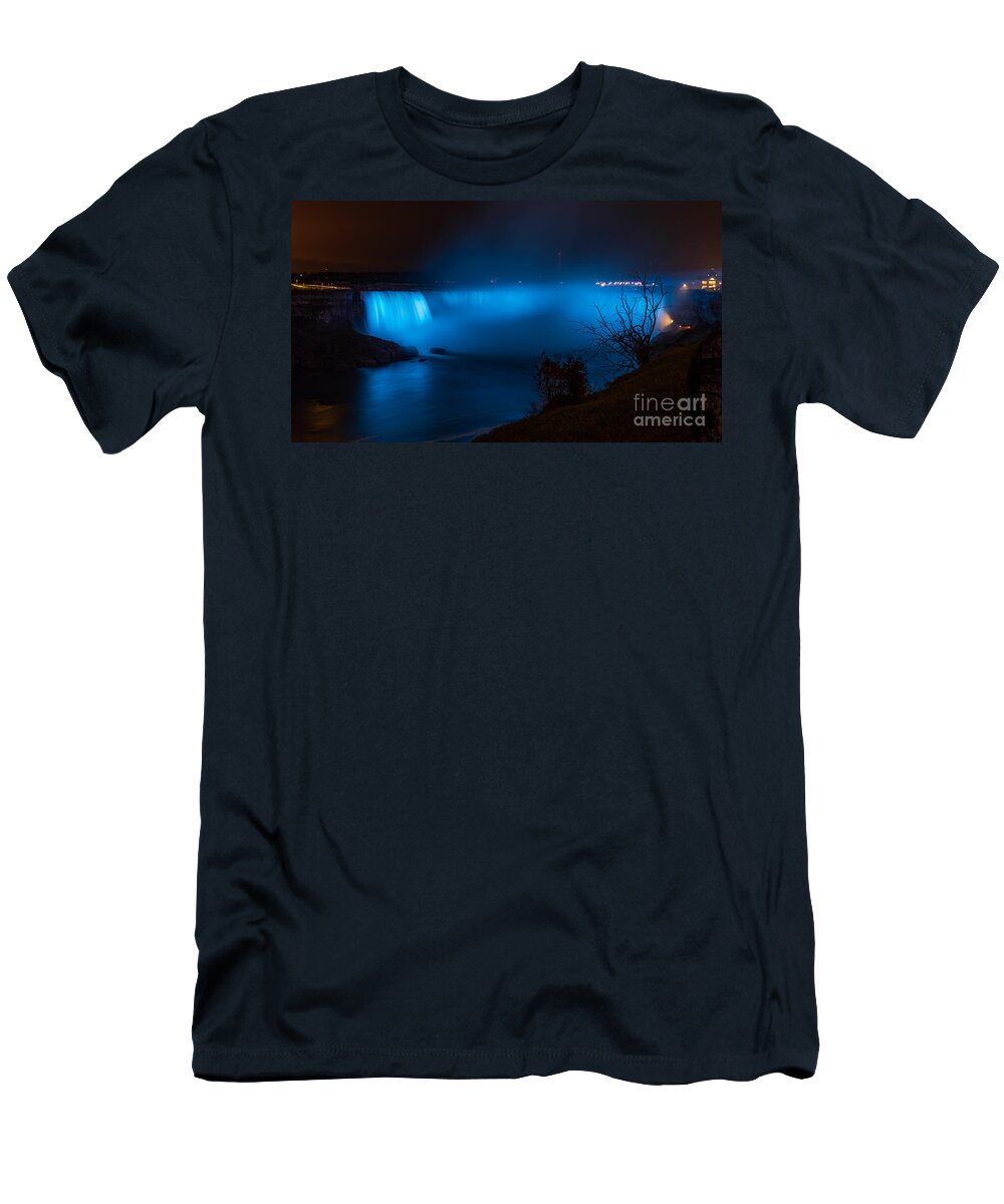 Photography T-Shirt featuring the photograph Blue Horseshoe Falls by Alma Danison