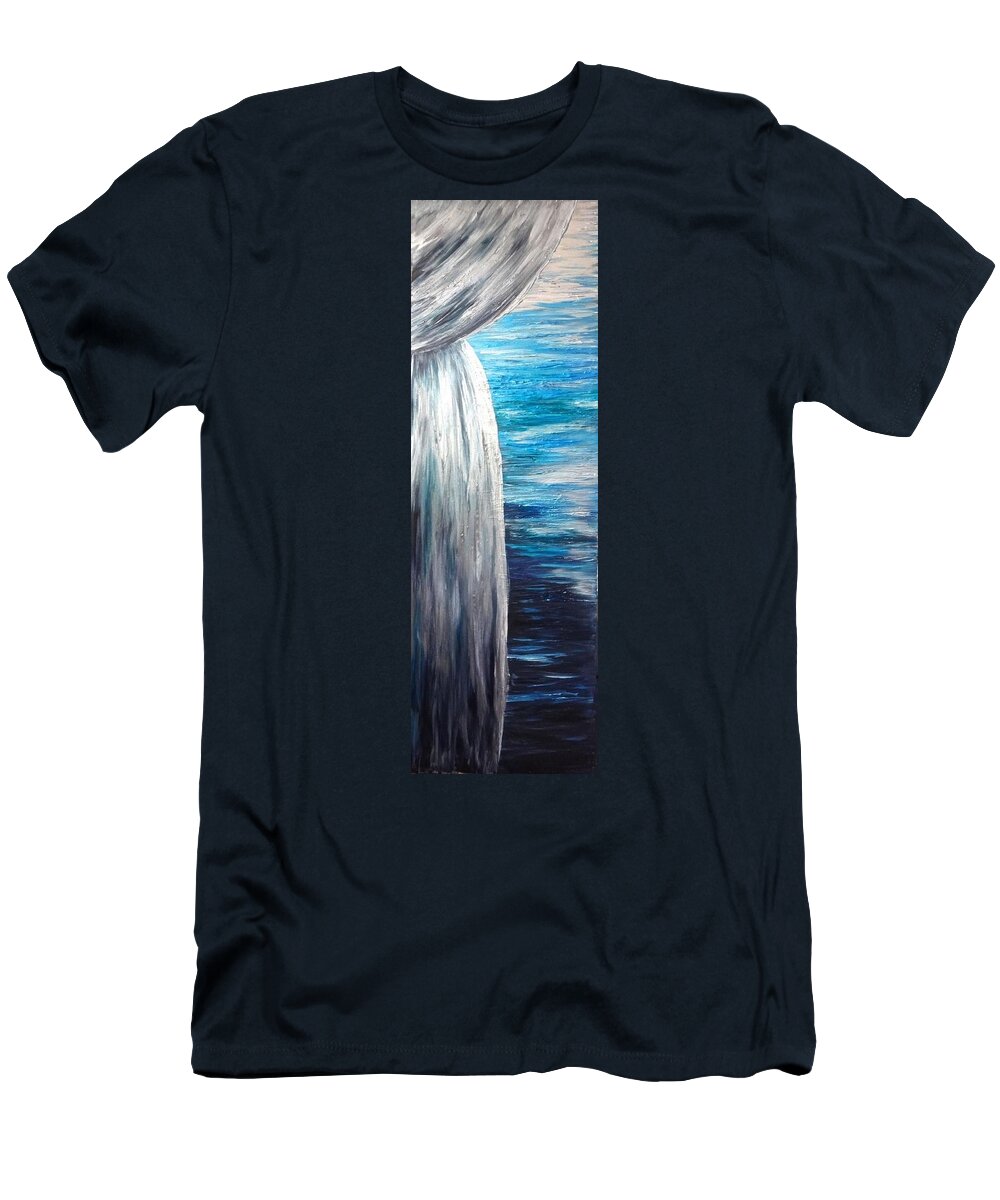 Abstract T-Shirt featuring the painting Ocean Latte Stone by Michelle Pier