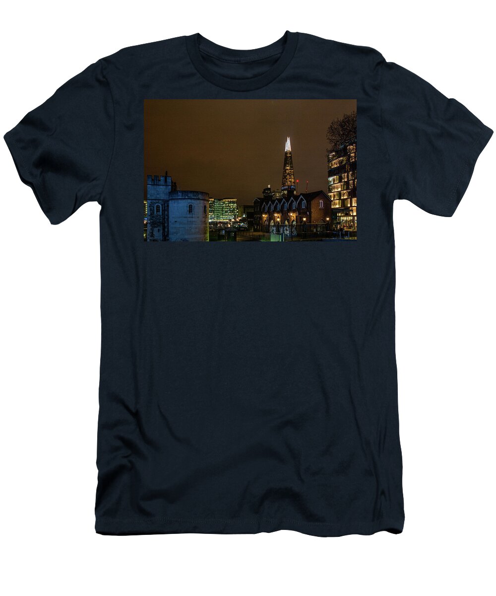 The Shard T-Shirt featuring the photograph Old and New at Tower of London by Douglas Wielfaert