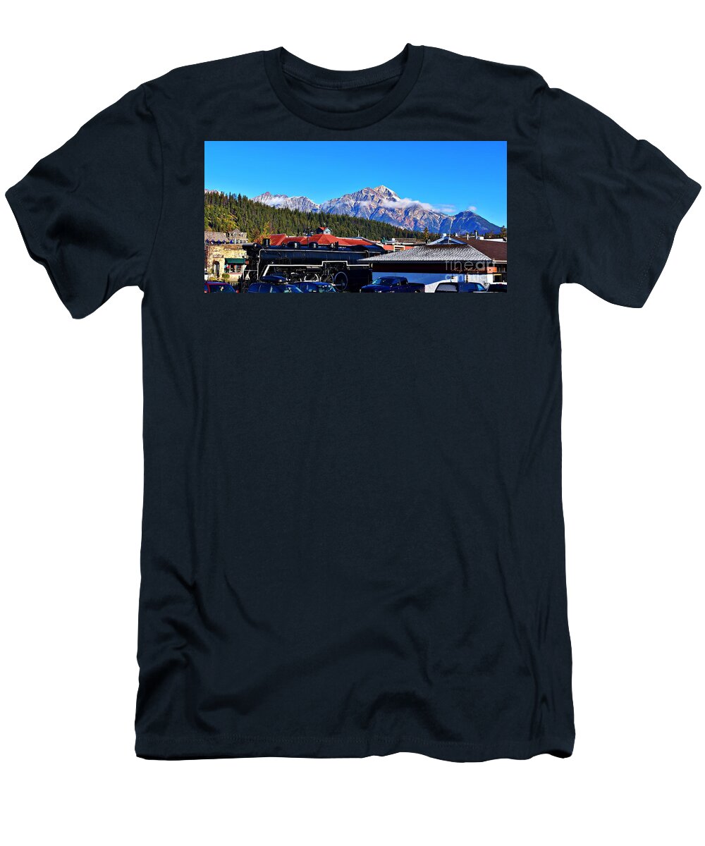 Jasper T-Shirt featuring the photograph Old Train Frosty Morning by Gary F Richards