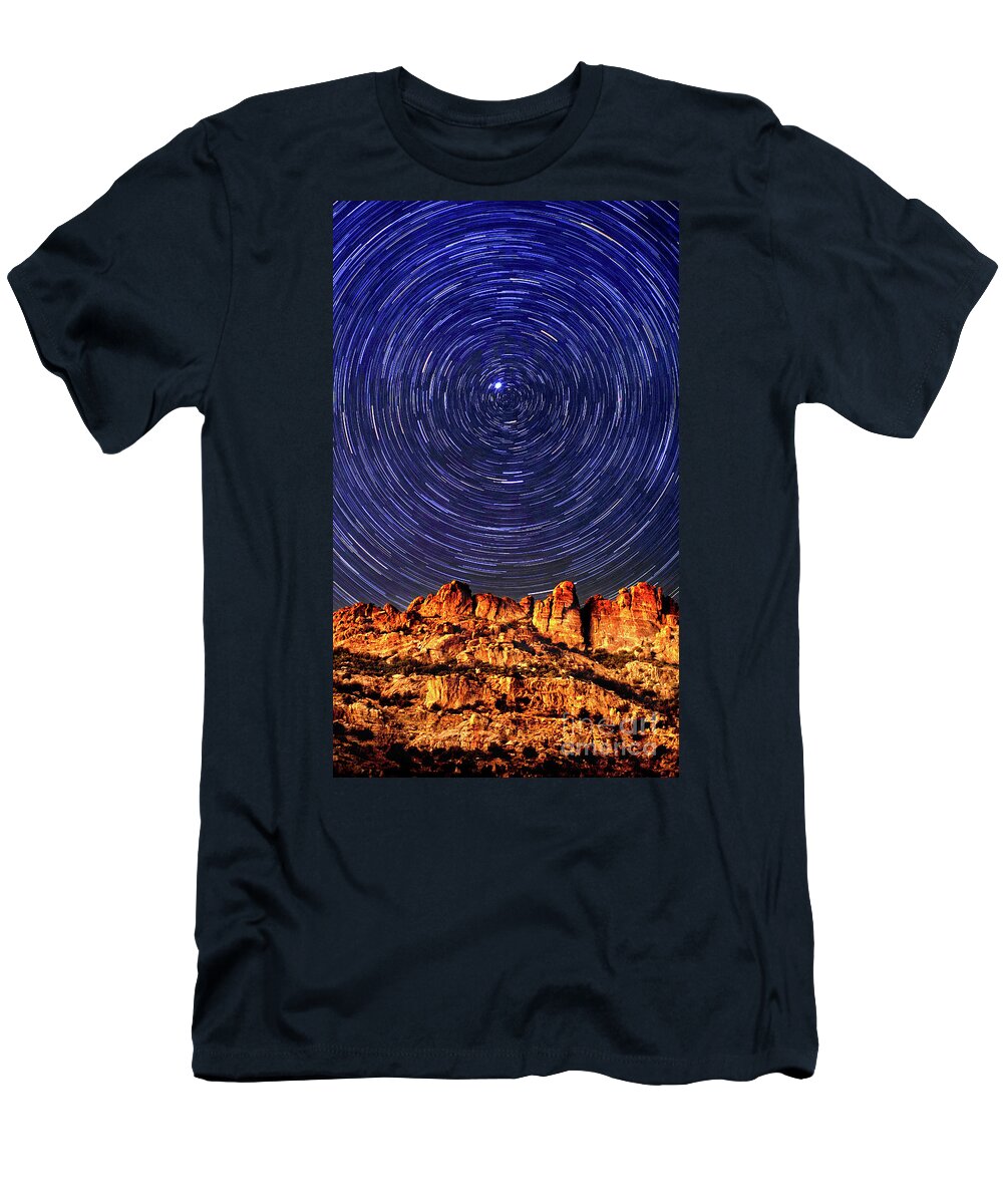 Astrophotography T-Shirt featuring the photograph One Hour, Before Midnight In Bear Canyon by Douglas Taylor