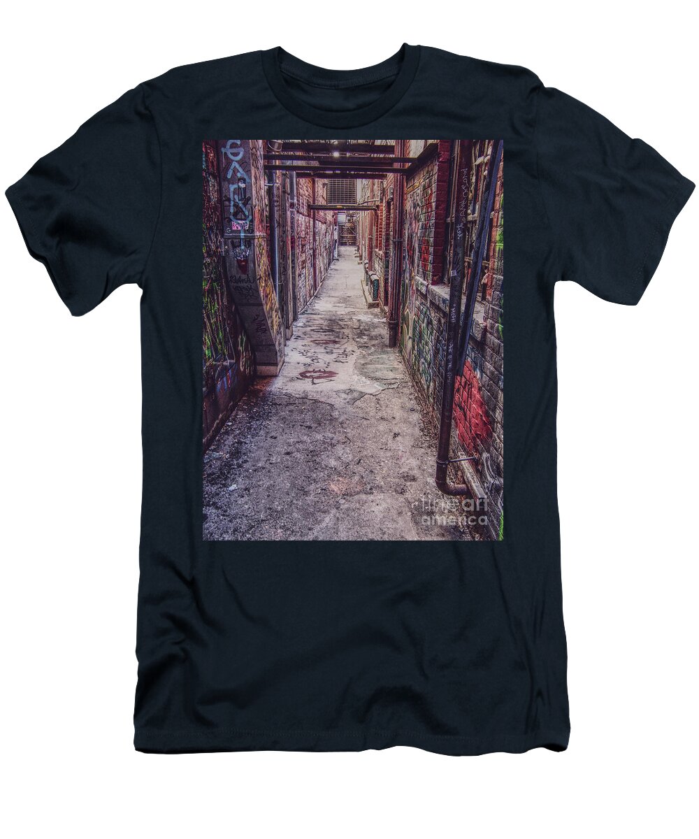  T-Shirt featuring the photograph Painted Alley by Phil Perkins